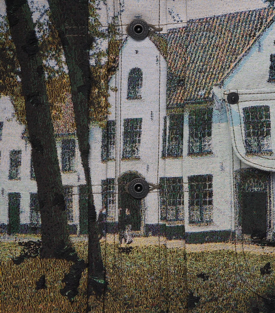 Junya Watanabe MAN Mens Distressed House Jacket Grn/bk/lgtblu Image 6