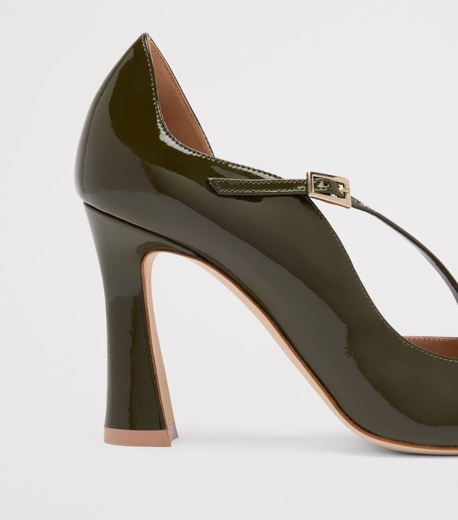 Malone Souliers Patent Leather Bettina Heeled Pumps 90 Olive Image 5
