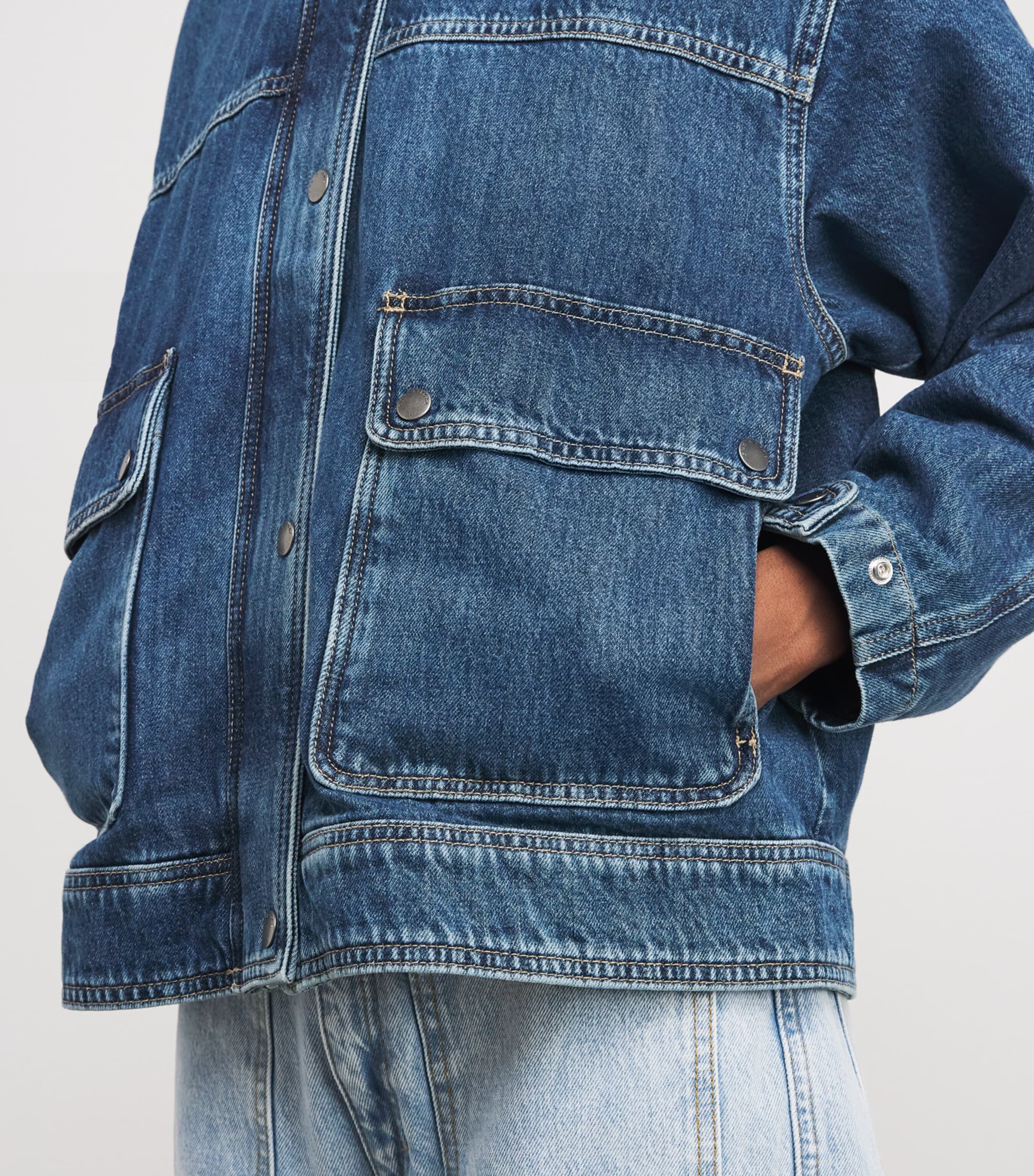 Rag & Bone Womens High-Neck Sophia Denim Jacket Easton Image 3