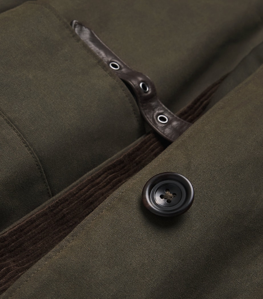 Oilcloth Belted Overcoat DARK GREEN Image 5