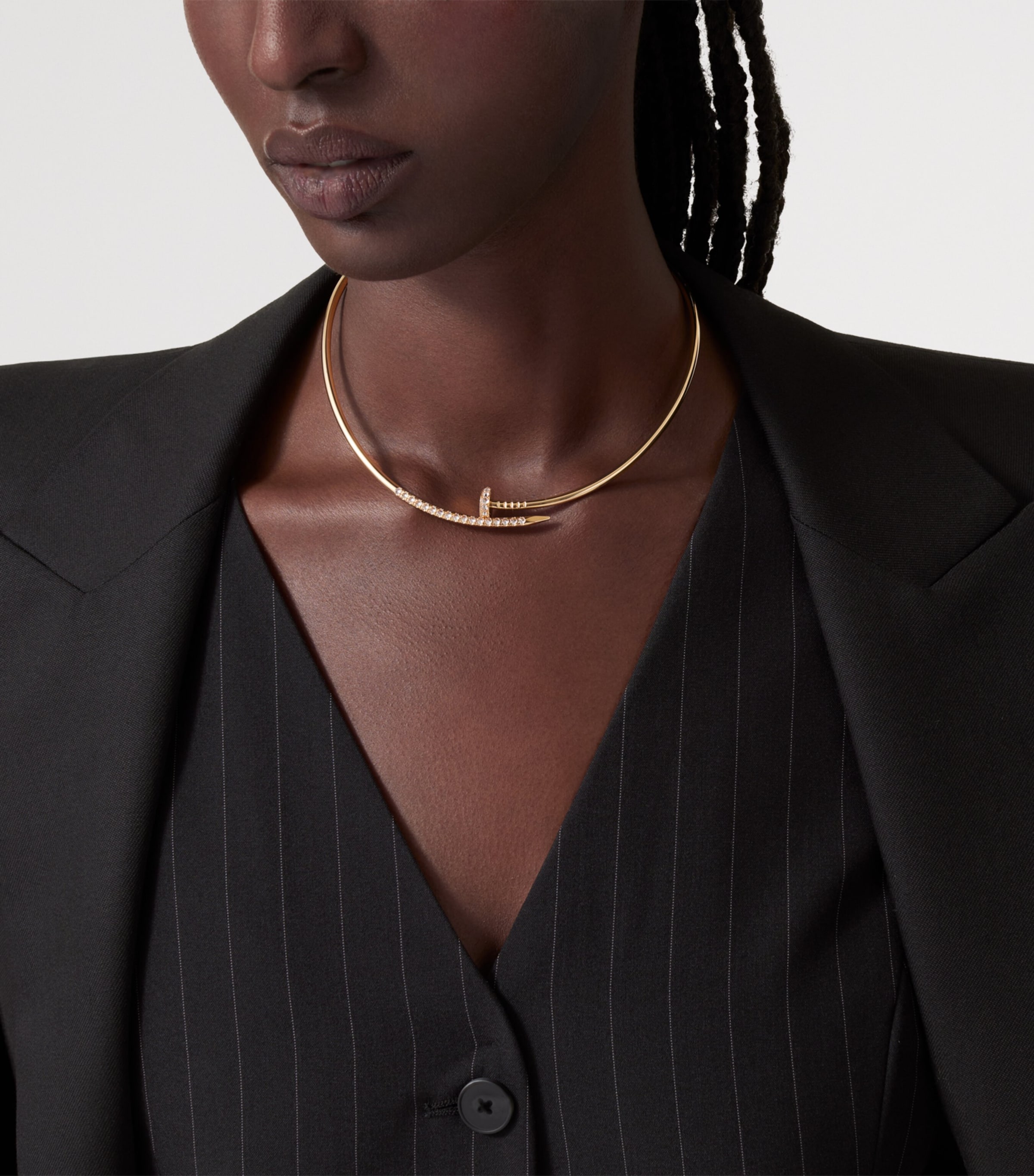 Small Yellow Gold and Diamond Juste un Clou Torque Necklace YELLOW GOLD Image 2