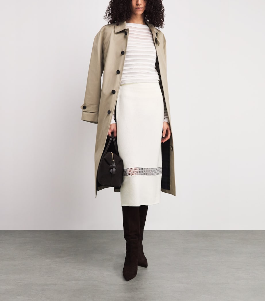Fabiana Filippi Womens Wool-Silk-Cashmere Midi Skirt Rafia Image 2