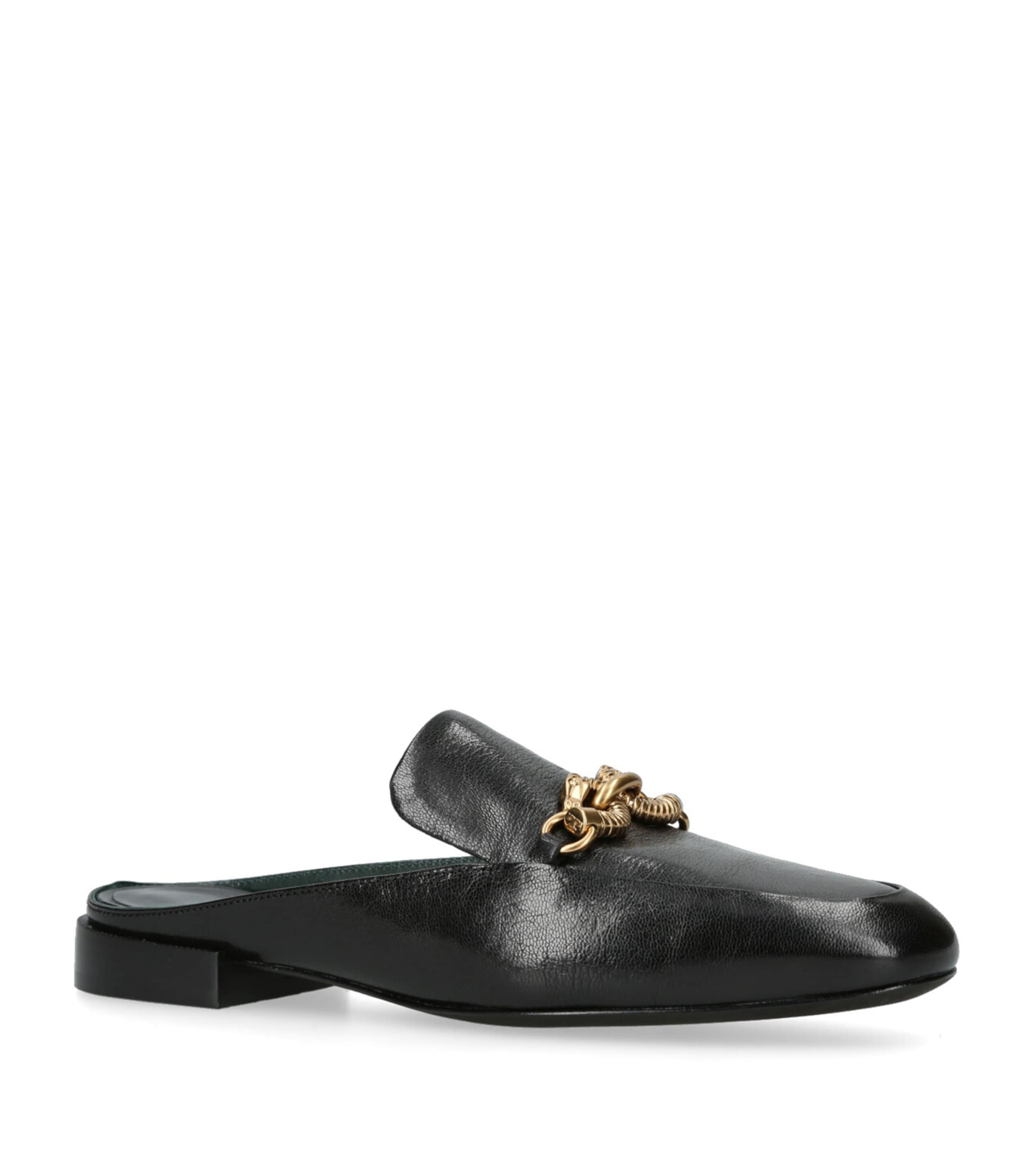 Leather Jessa Loafer Mules BLACK Image 3