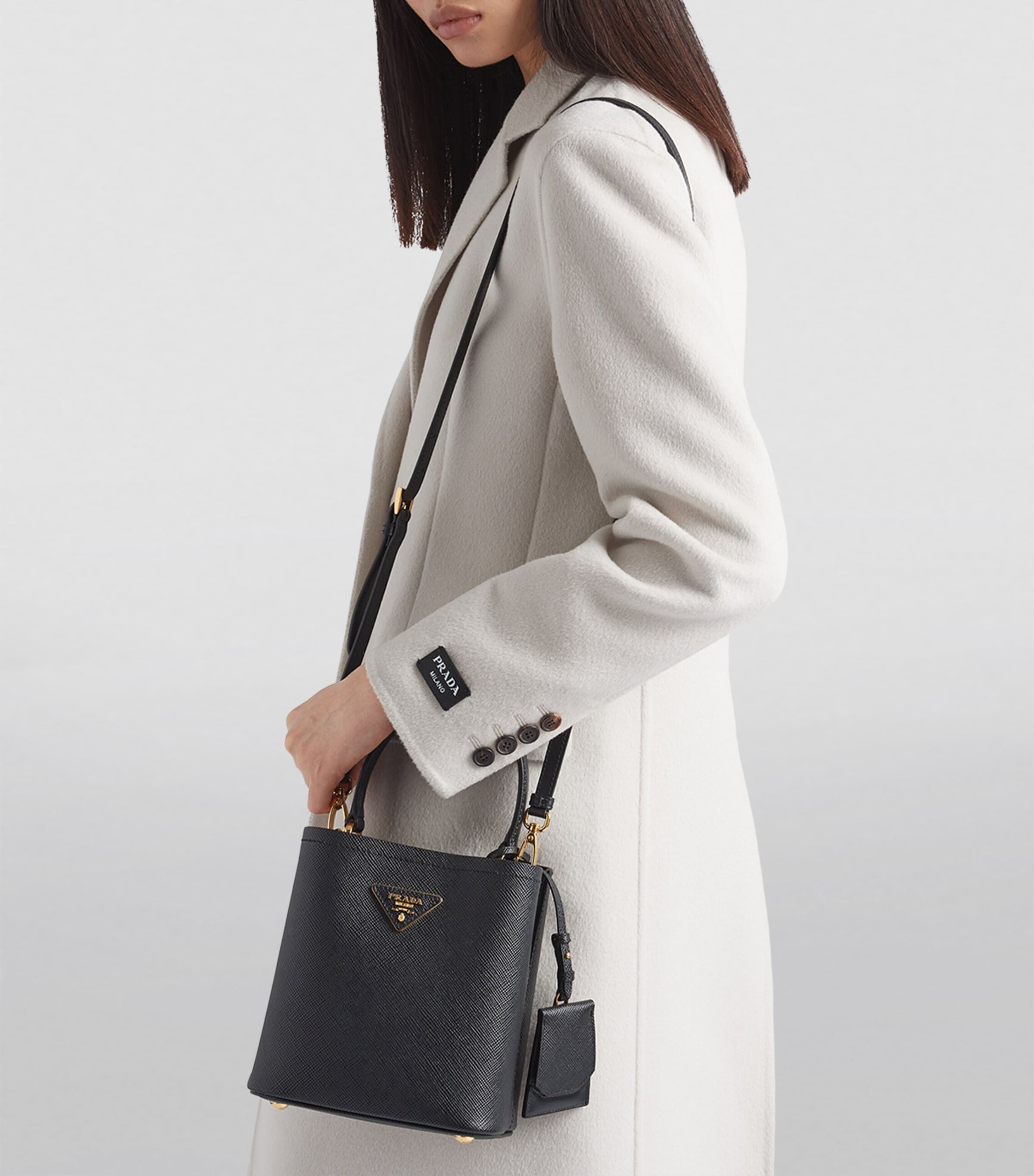 Small Leather Saffiano Panier Top-Handle Bag F0002 Image 6