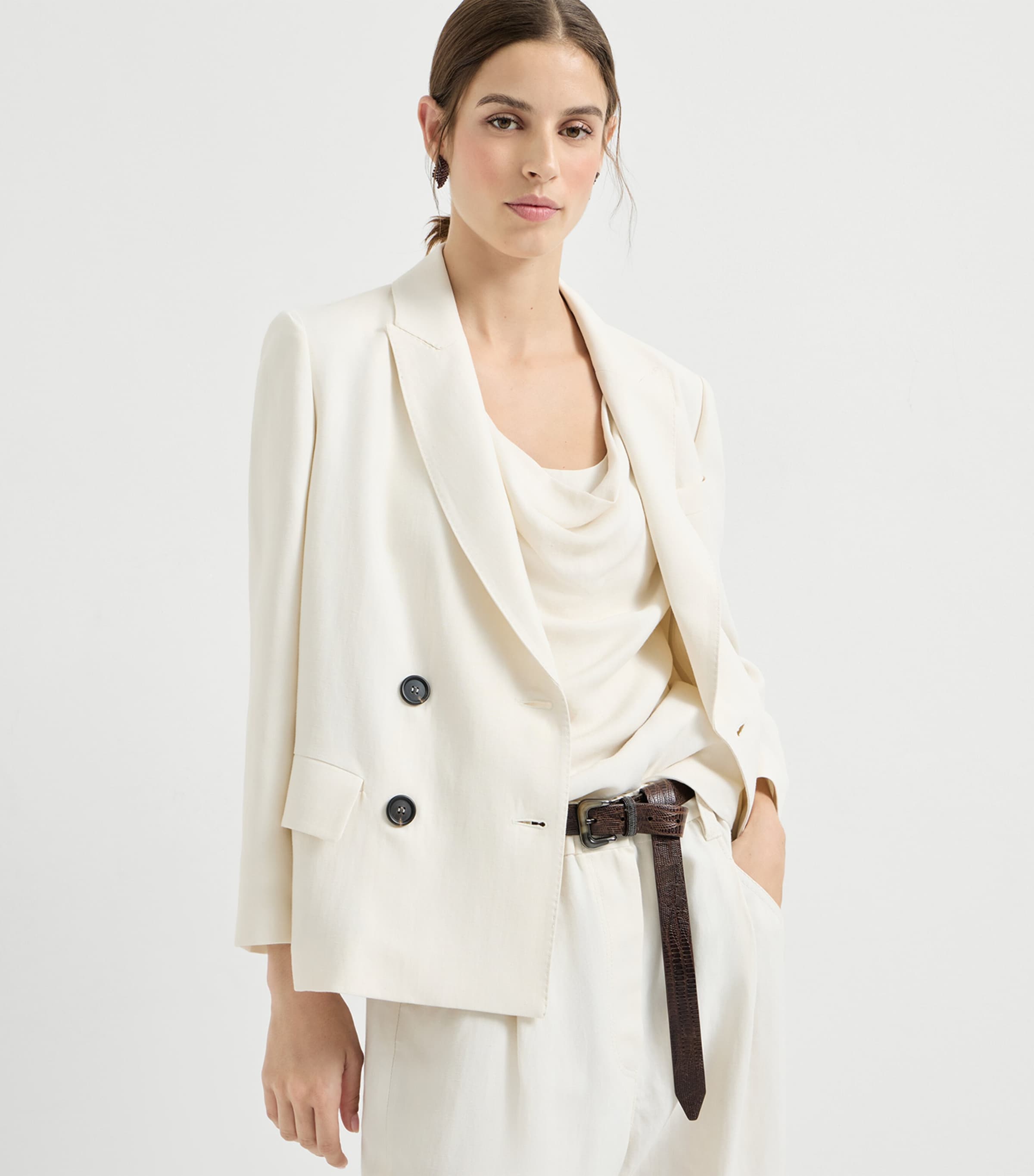 Twill Double-Breasted Blazer C579 Image 4