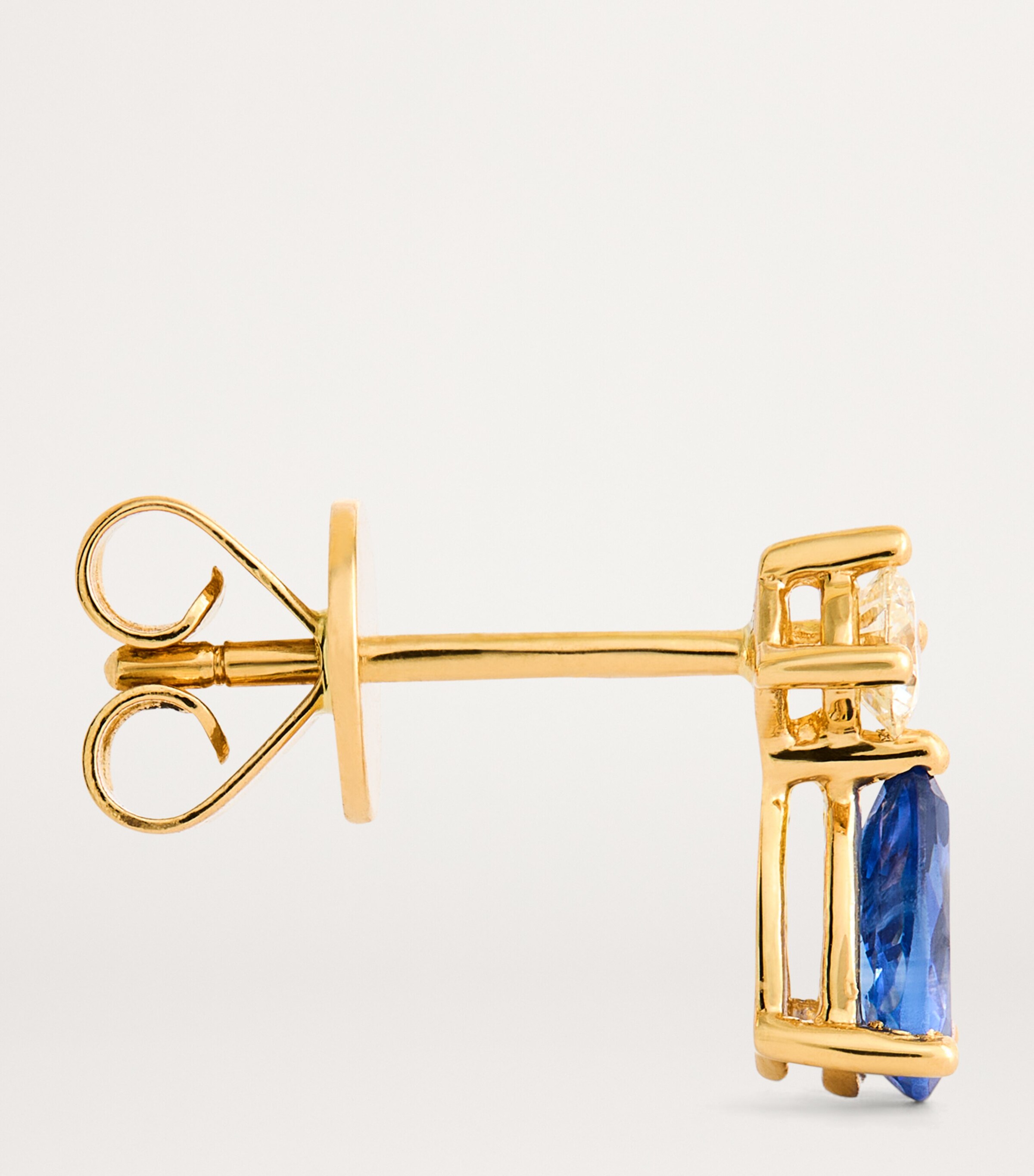 Yellow Gold, Diamond and Sapphire Violet Stud Earrings YELLOW GOLD Image 4
