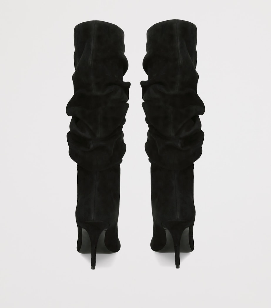 Amina Muaddi Suede Anok Boots 90 Black Image 3
