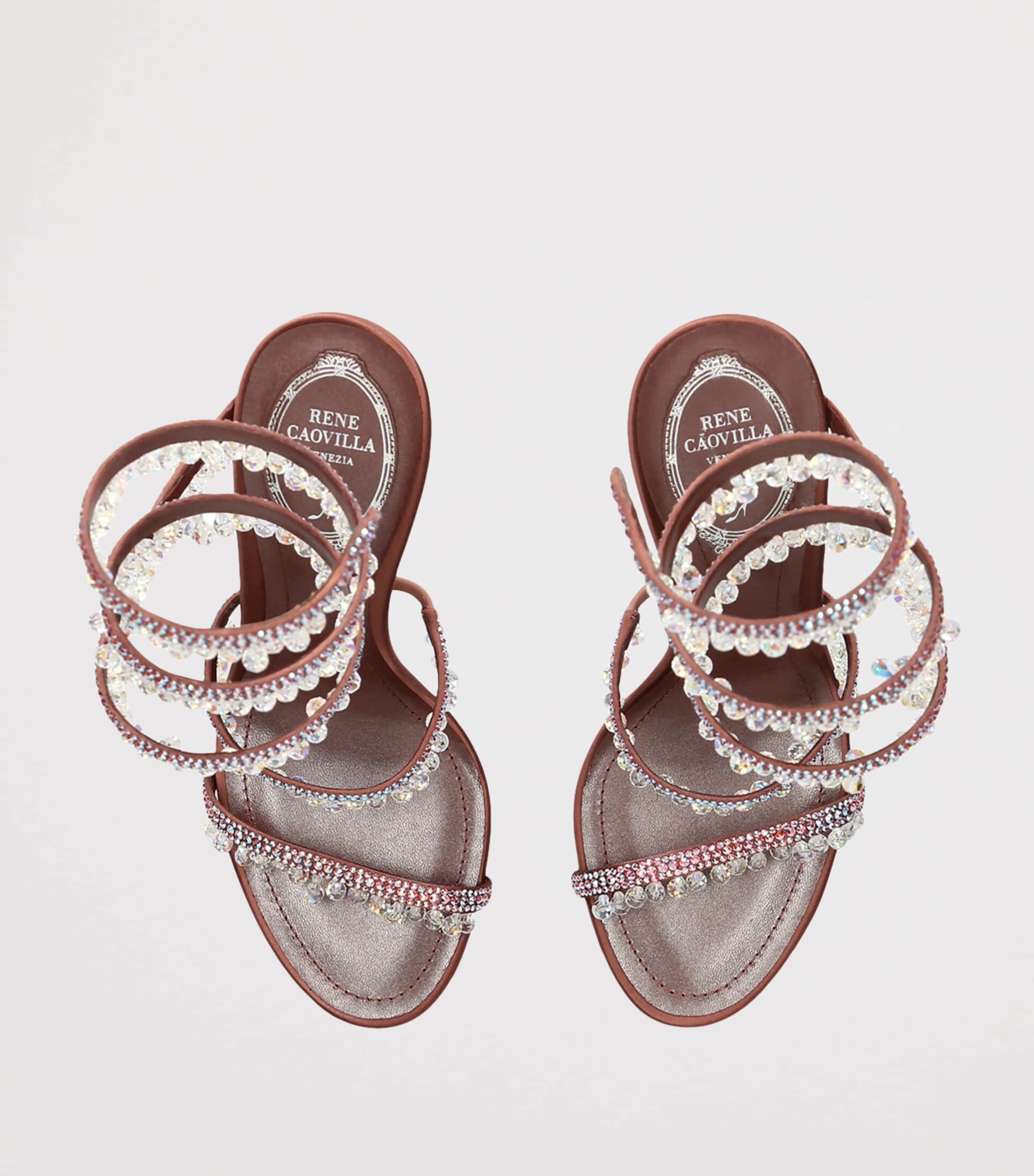 René Caovilla Embellished Chandelier Sandals 105 Brown/oth Image 3