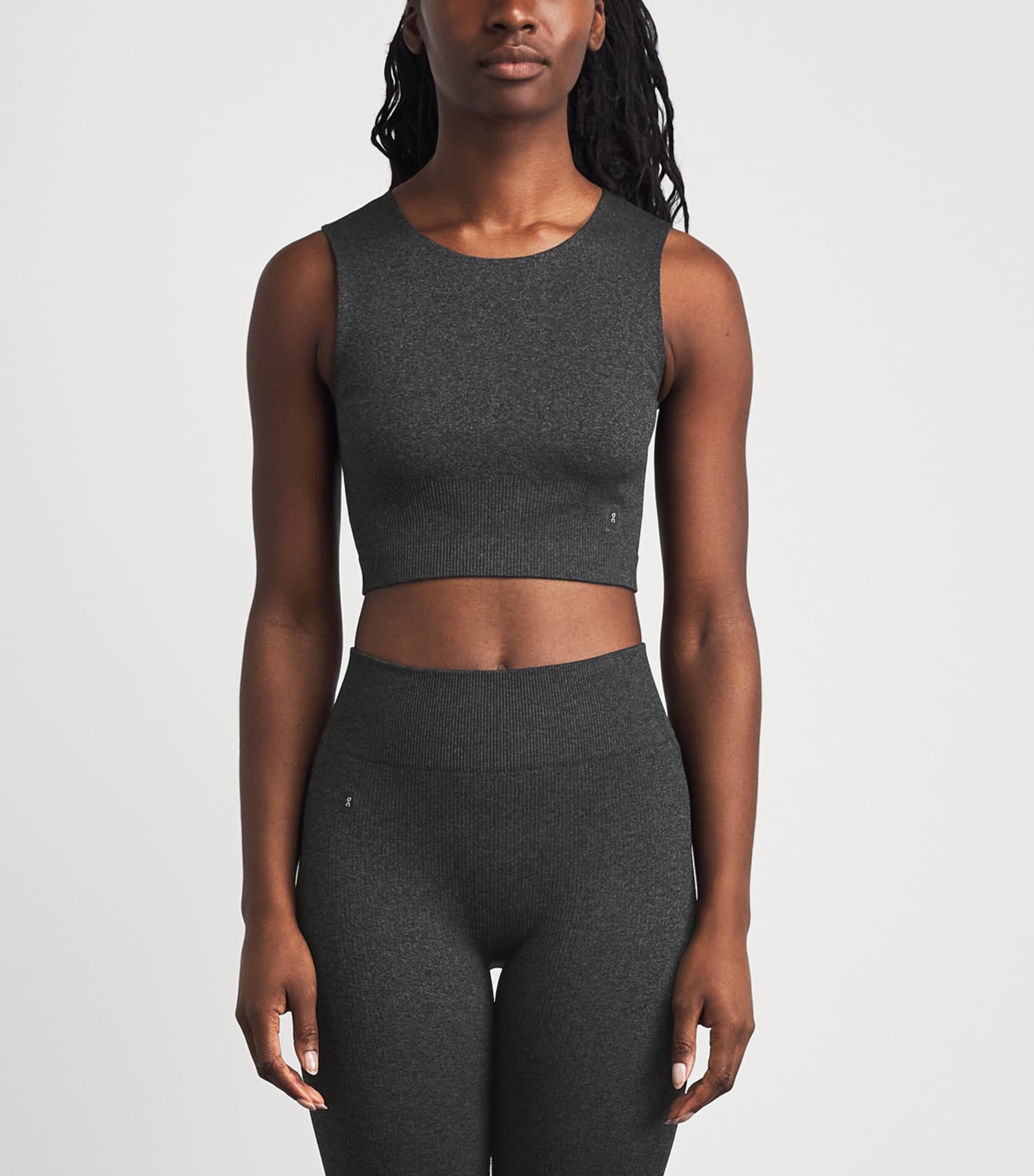 On Womens Knitted Studio Crop Top Ember Heather Image 4