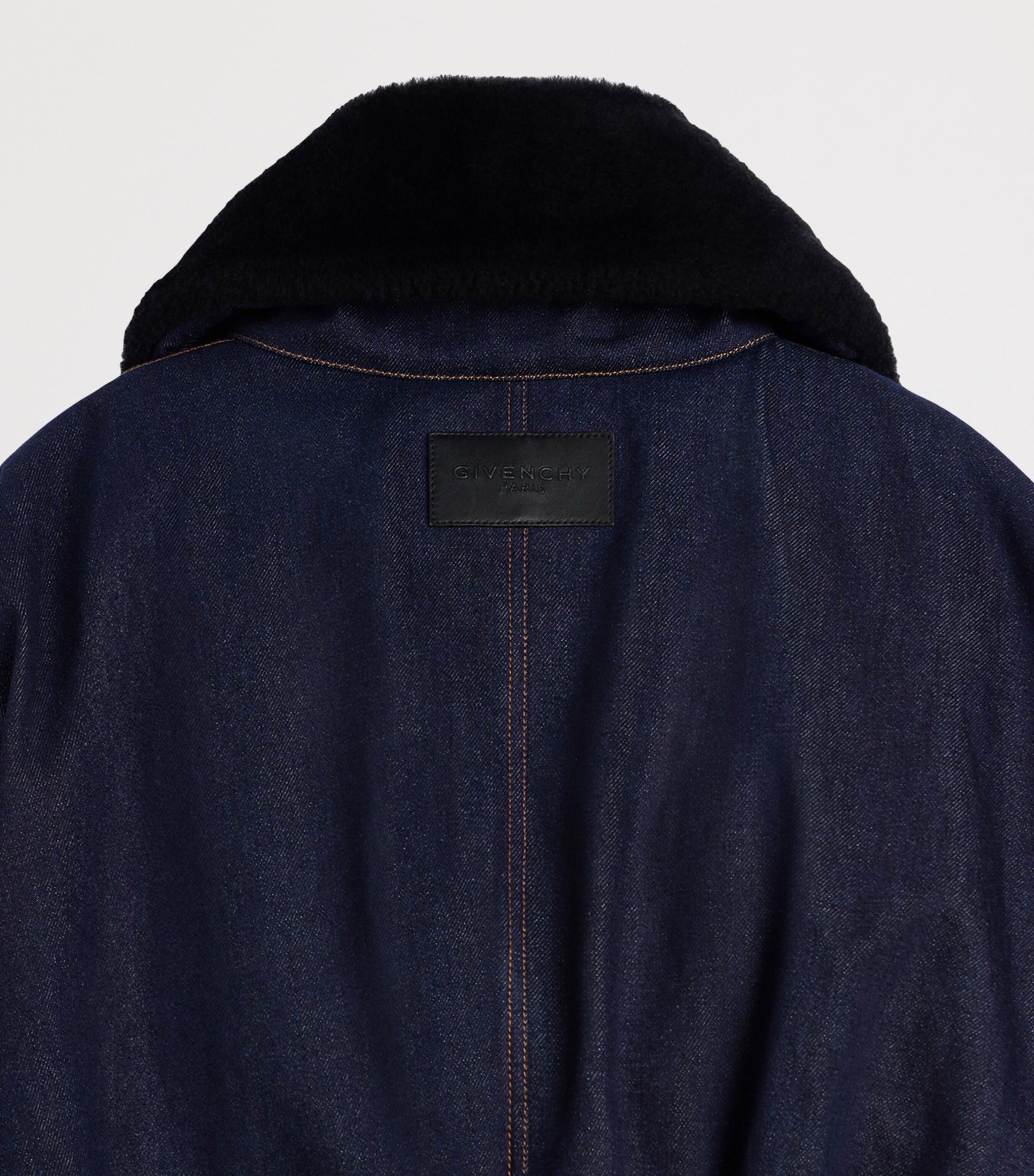 Givenchy Womens Shearling-Collar Denim Blouson Jacket Image 8