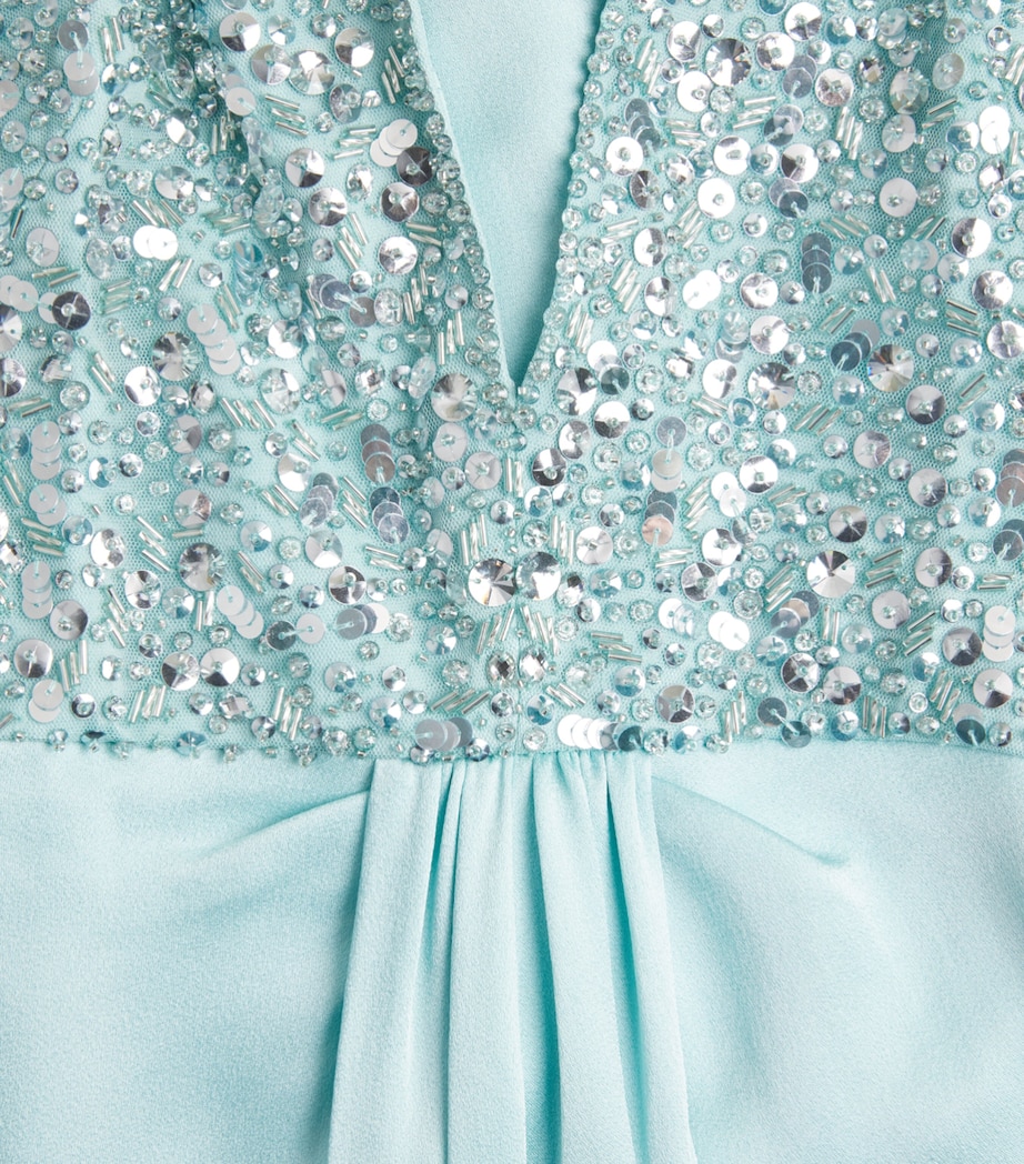 Jenny Packham Womens Embellished Namira Gown Bluebird Image 6