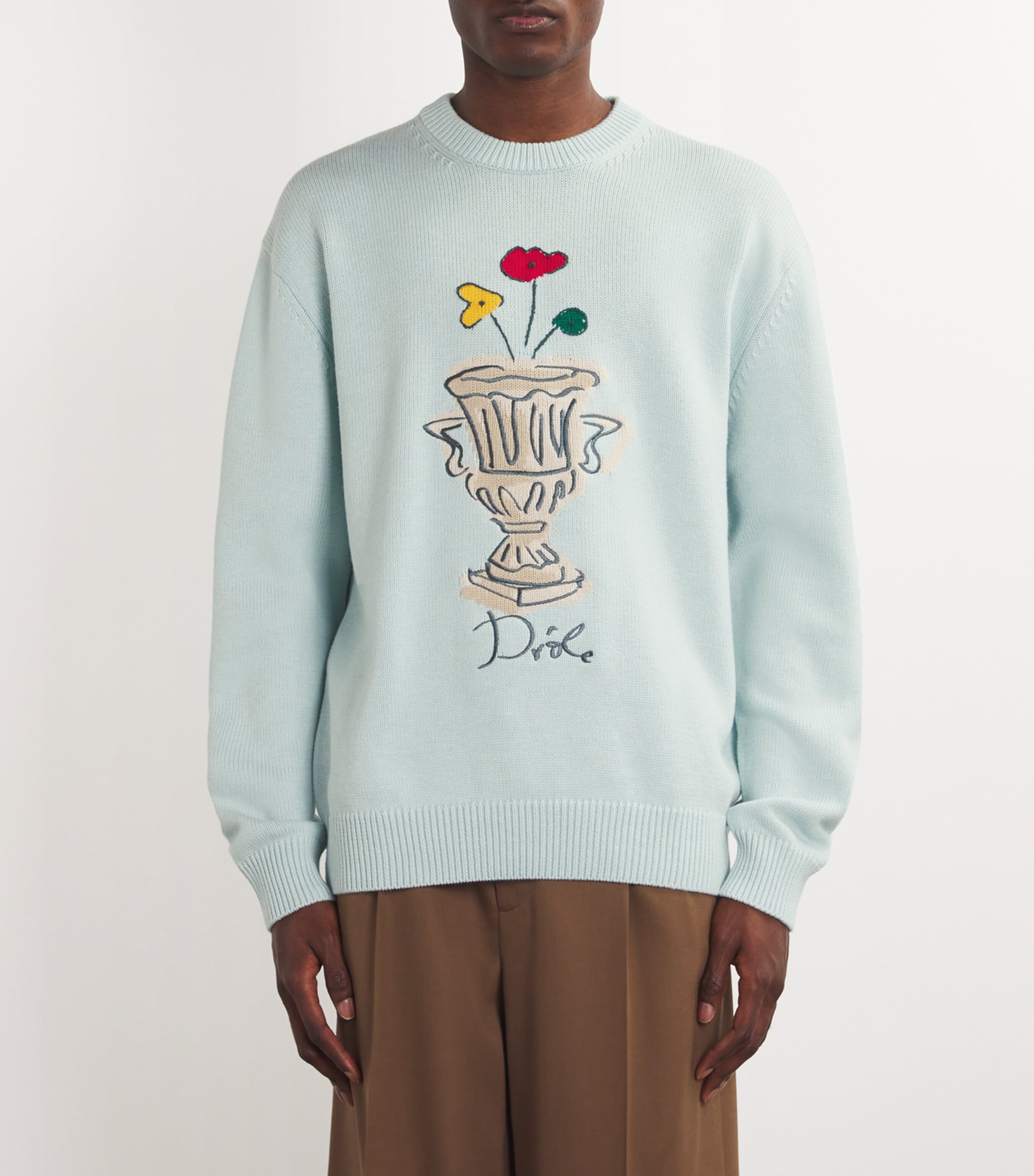 Wool-Cotton Vase Sweater LIGHT BLUE Image 3