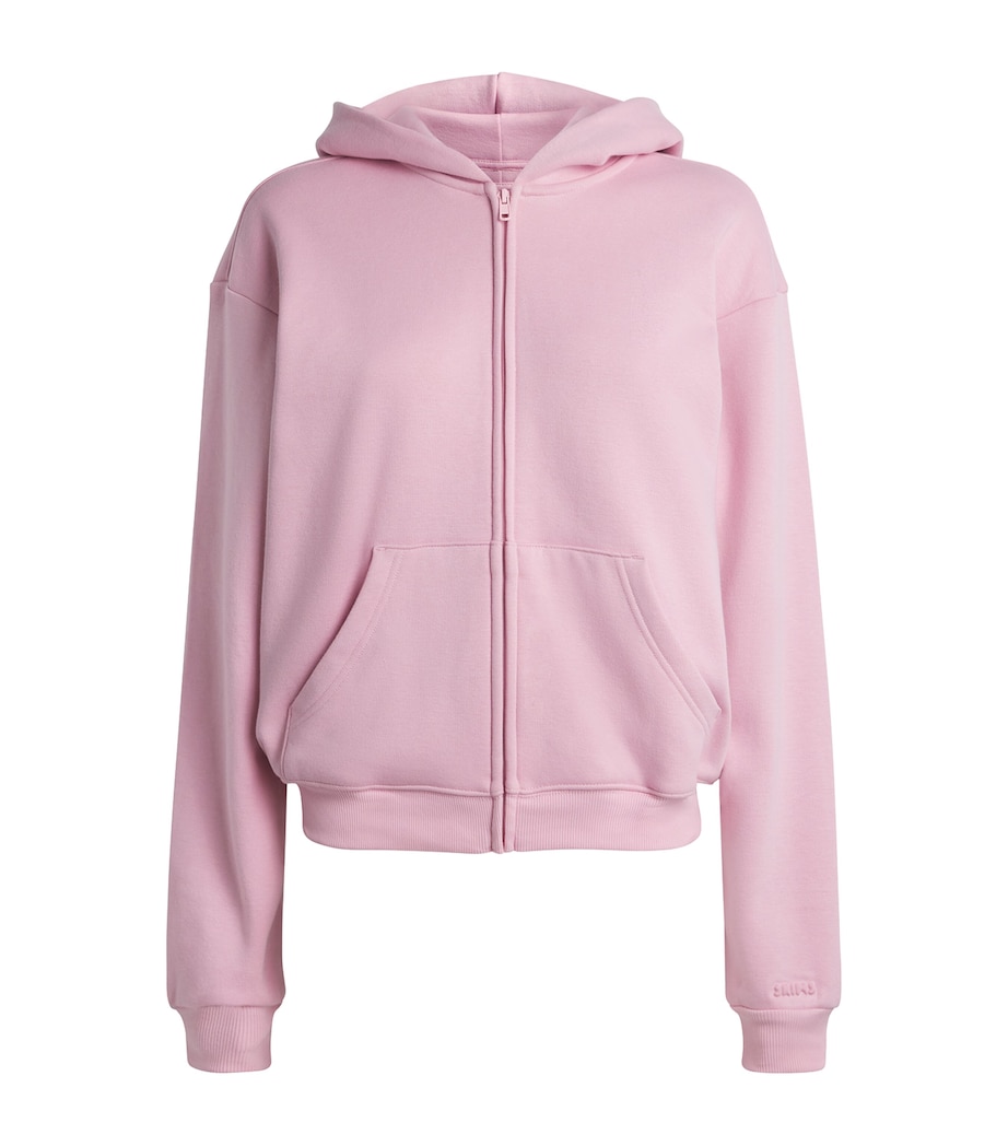Skims Womens Cotton-Blend Fleece Zip-Up Hoodie Halite Image 1