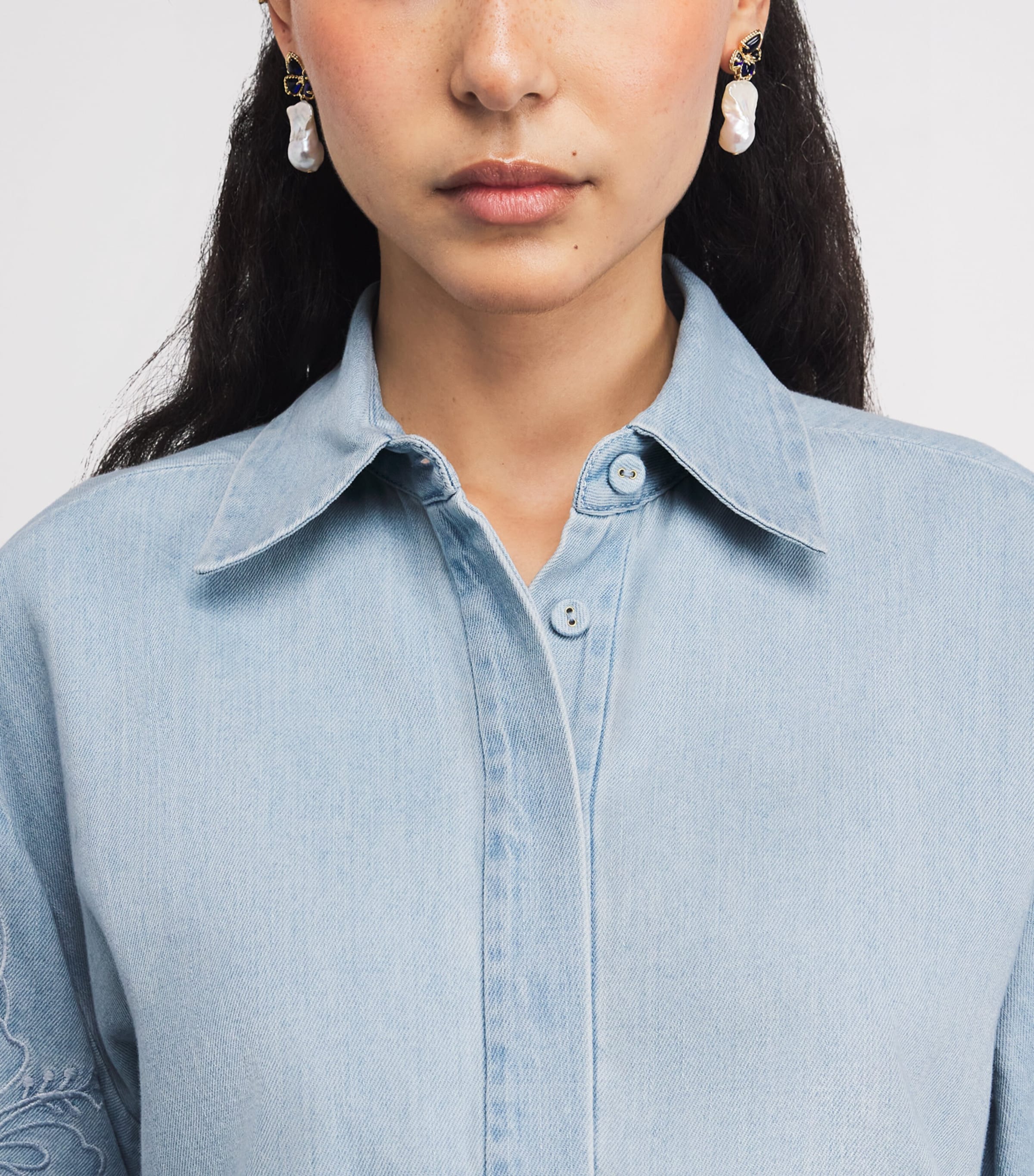 Denim Embroidered Daylight Shirt ICE STORMICESTM Image 6