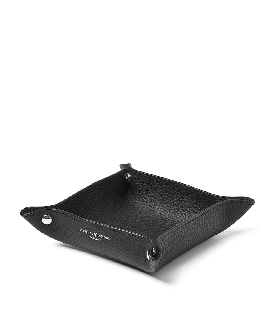 Medium Grained Leather Tidy Tray (13cm x 13cm) BLACK Image 1