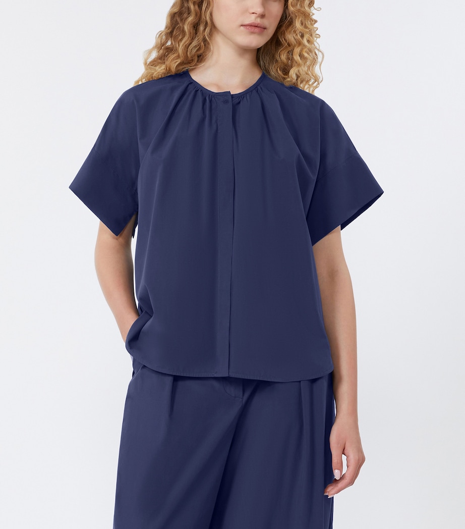Cotton Poplin Blouse NAVY Image 4