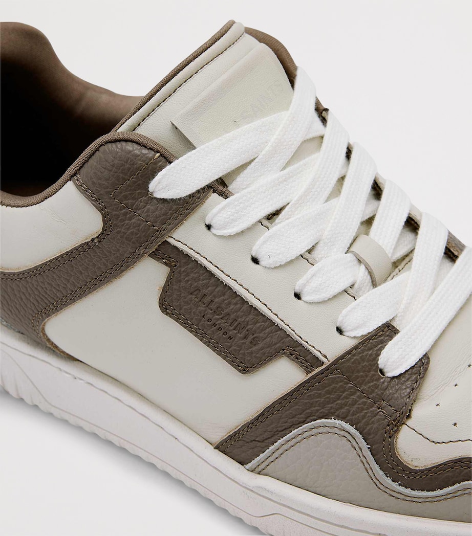 AllSaints Leather Regan Plus Low-Top Trainers Grey/off White Image 6