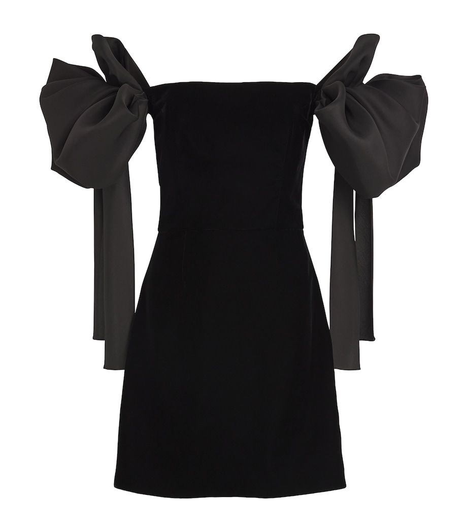Carolina Herrera Womens Velvet Off-The-Shoulder Mini Dress Black Image 1