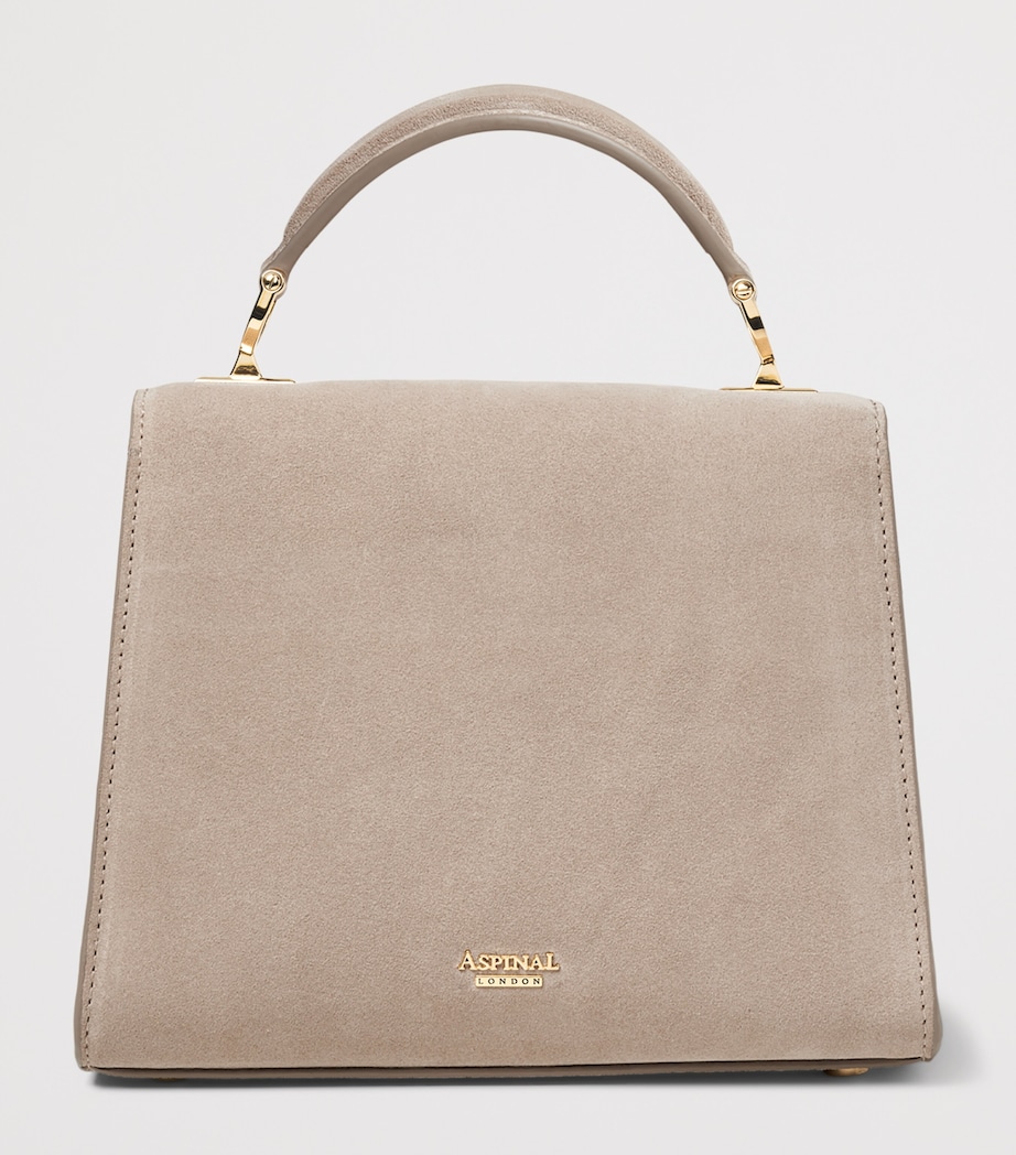 Aspinal Of London Midi Suede Mayfair 3 Top-Handle Bag Moleskin Image 4