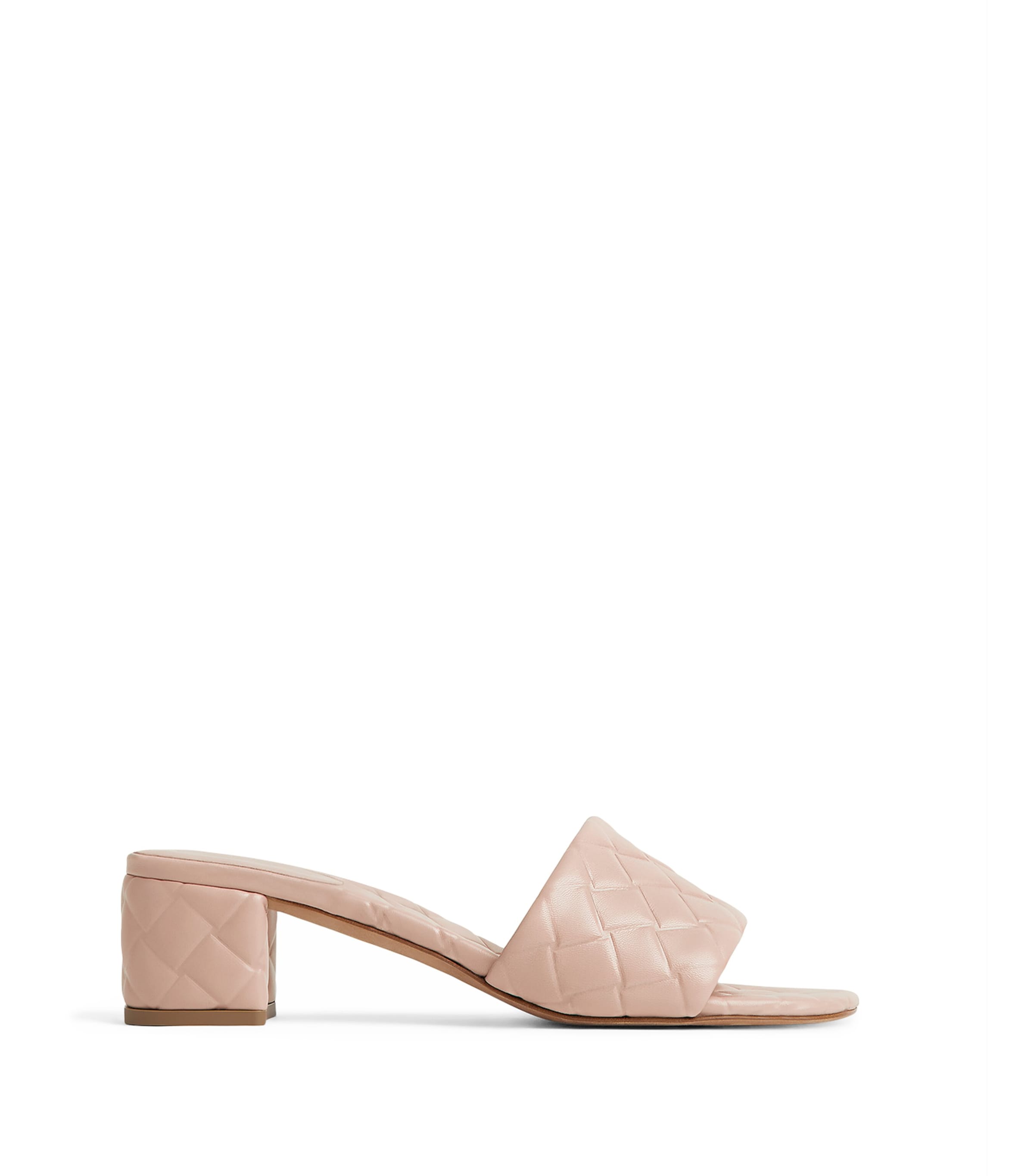 Bottega Veneta Leather Intreccio Amy Heeled Mules 45 In Pink