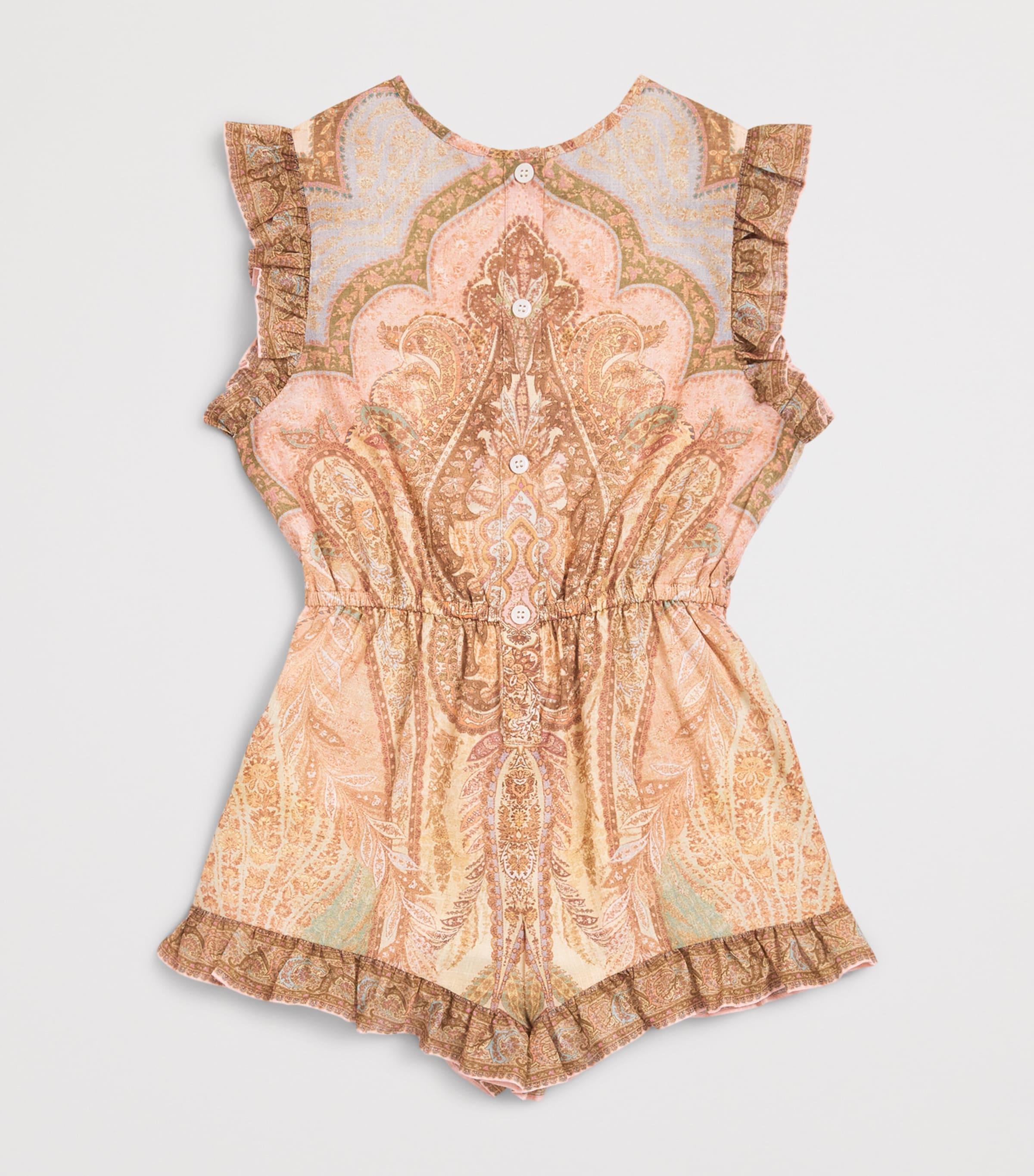 Zimmermann Kids Printed Awaken Playsuit (1-12 Years) Tapestry Sand Multi Image 2