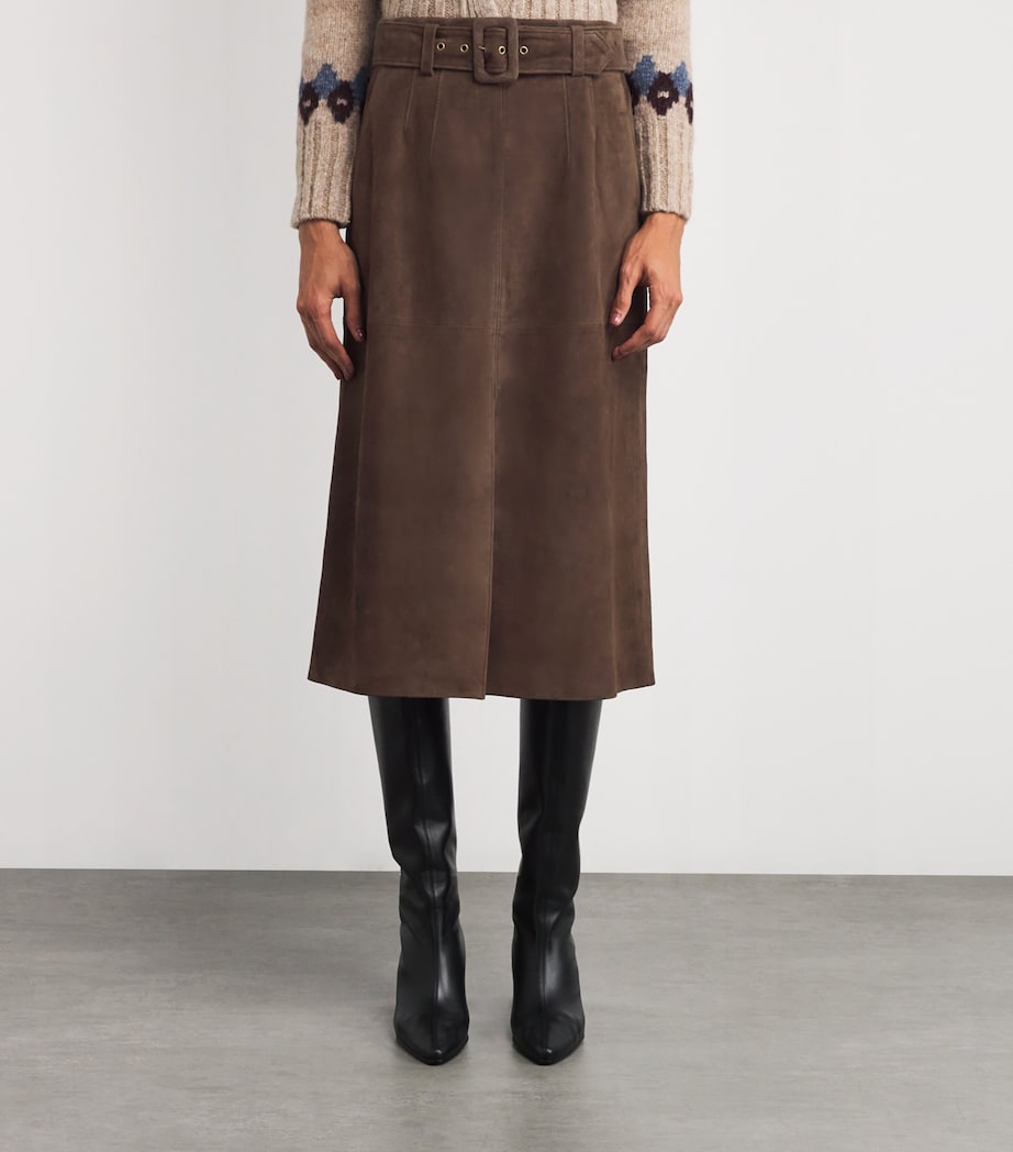 Suede Alexi Midi Skirt MOCHA Image 4