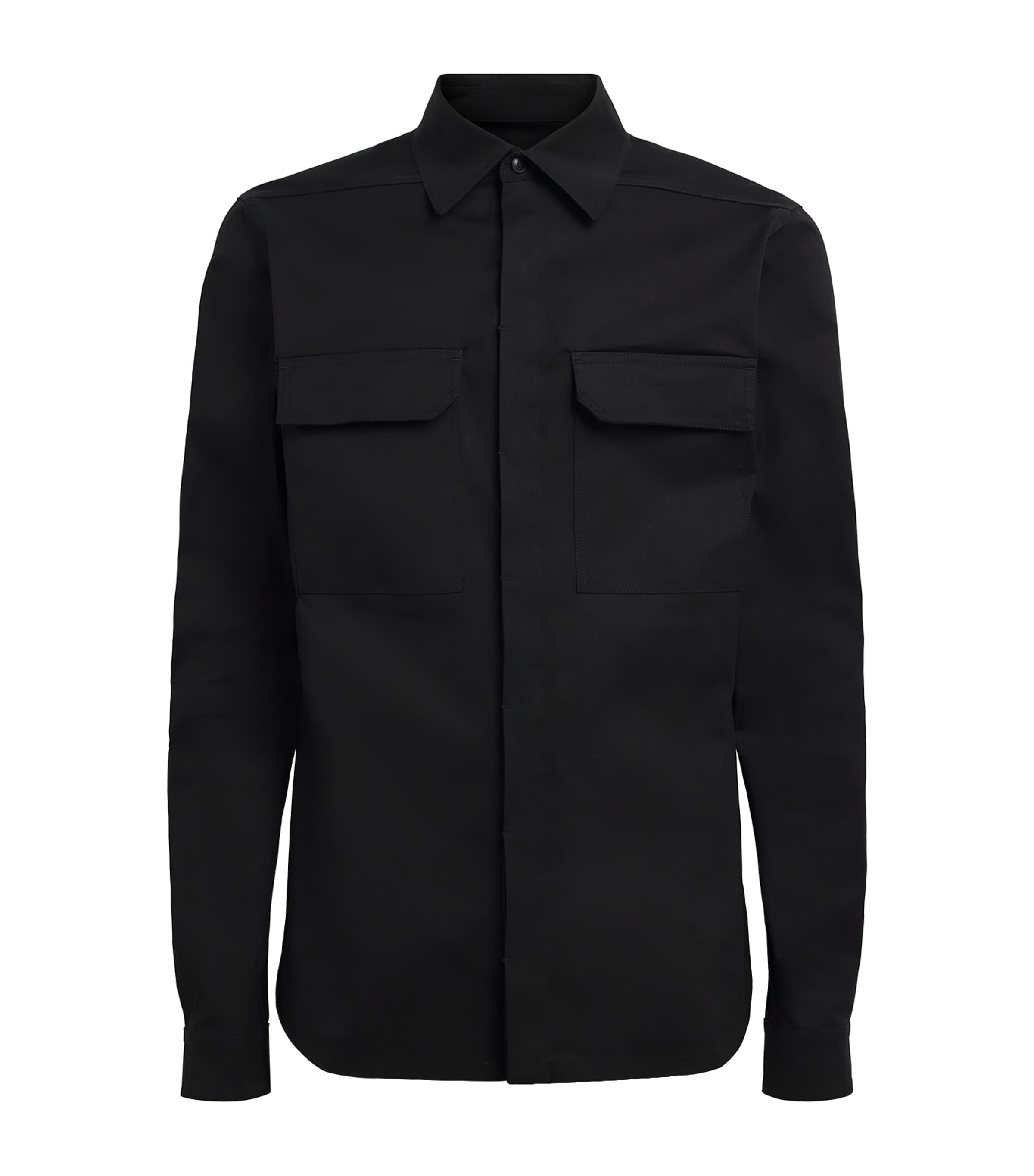 Rick Owens Mens Cotton Poplin Work Shirt Black Image 1