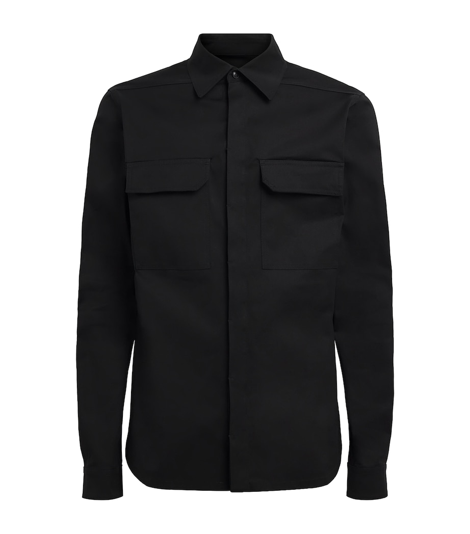 Rick Owens Mens Cotton Poplin Work Shirt Black Image 1