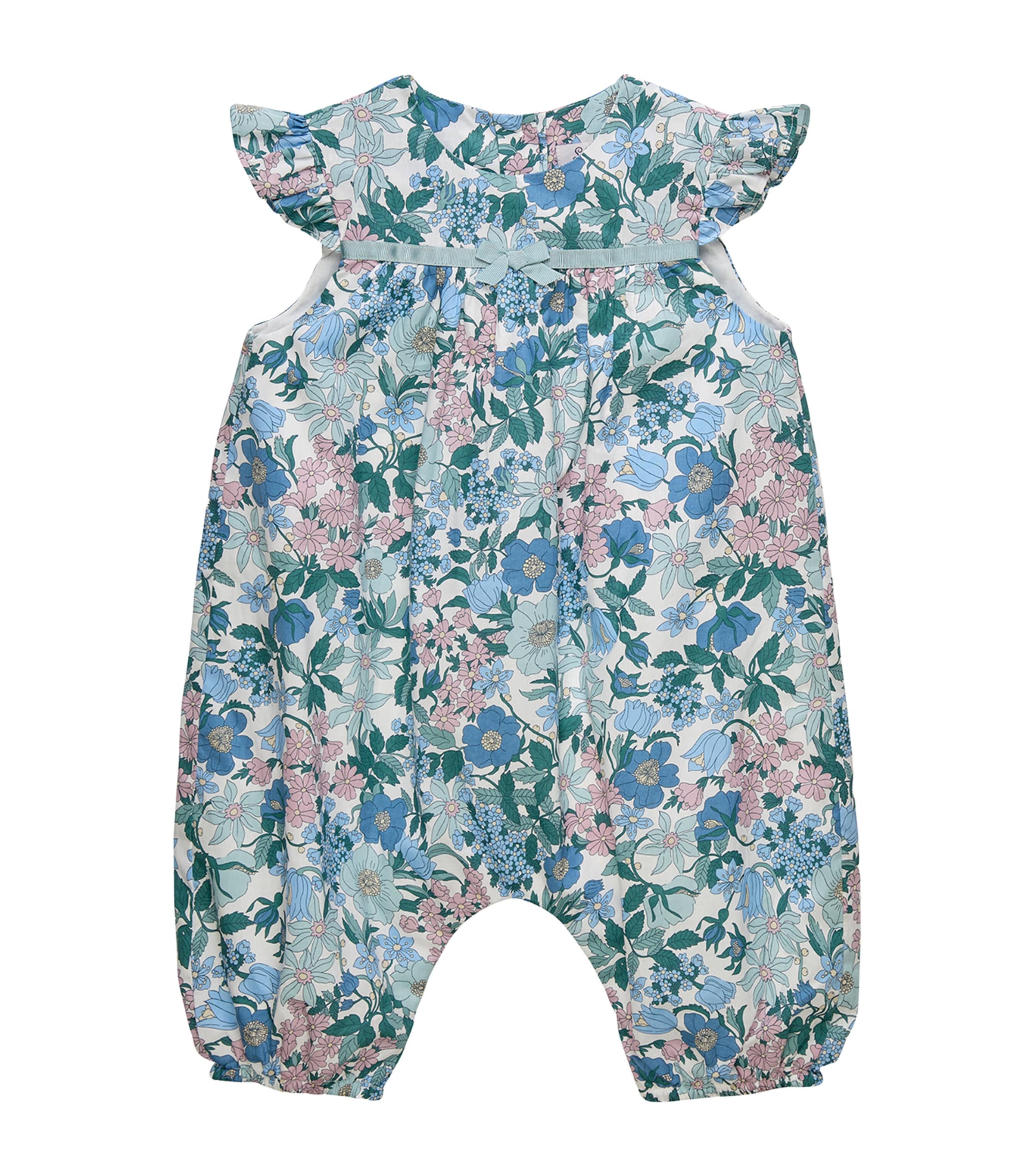 Trotters Cotton Clarabell Print Playsuit (3-24 Months) Blue Image 1