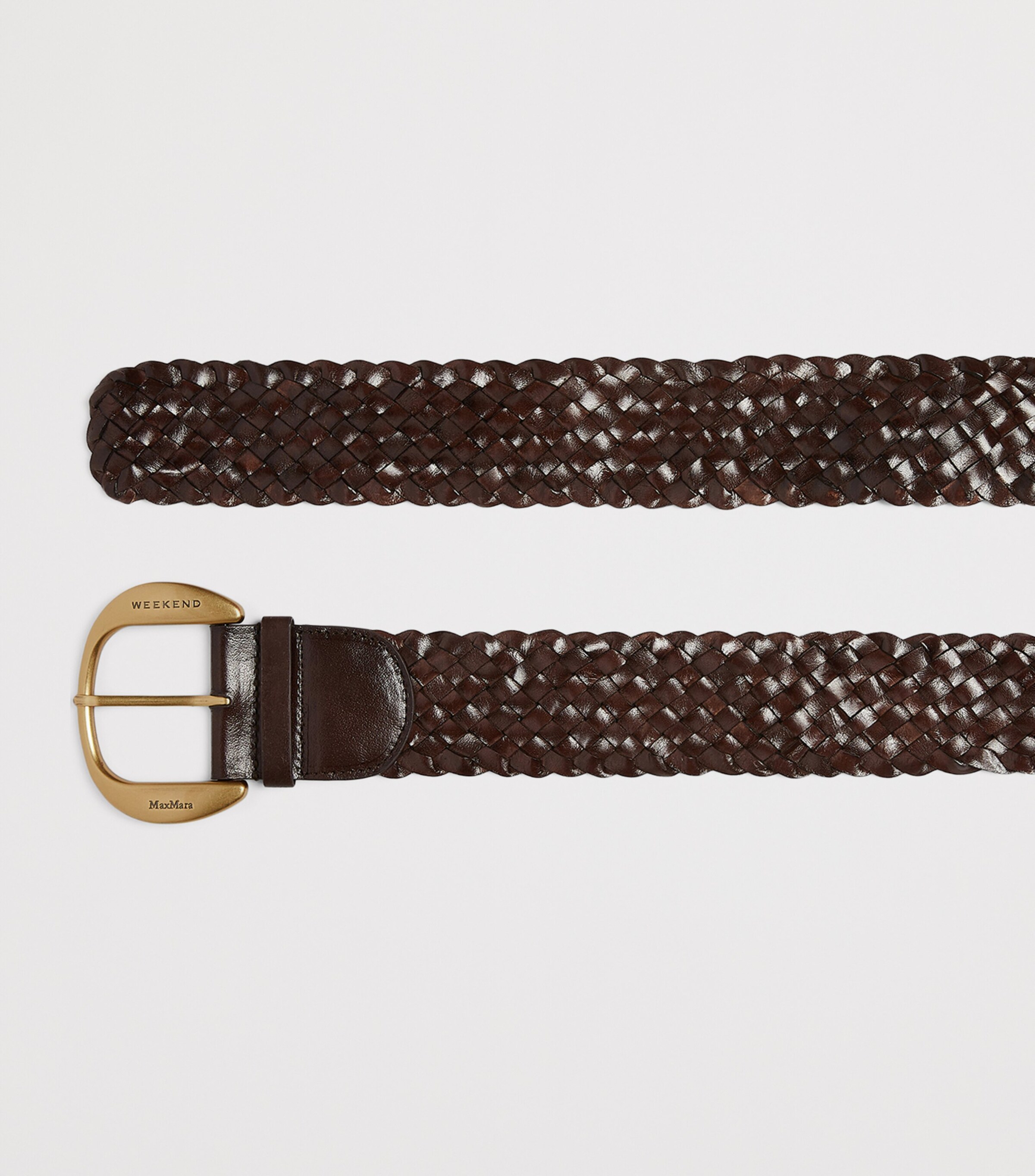 Weekend Max Mara Woven Leather Belt Dark Brown Image 2
