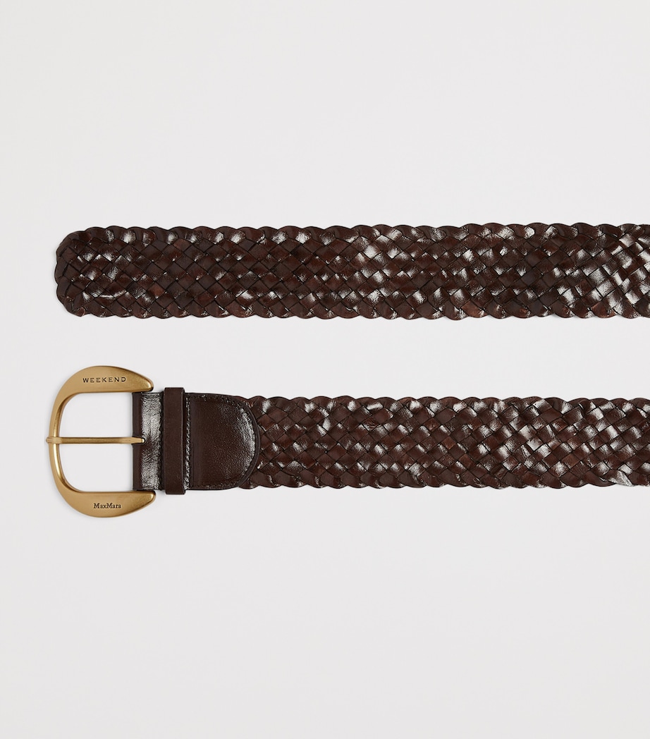 Weekend Max Mara Woven Leather Belt Dark Brown Image 2