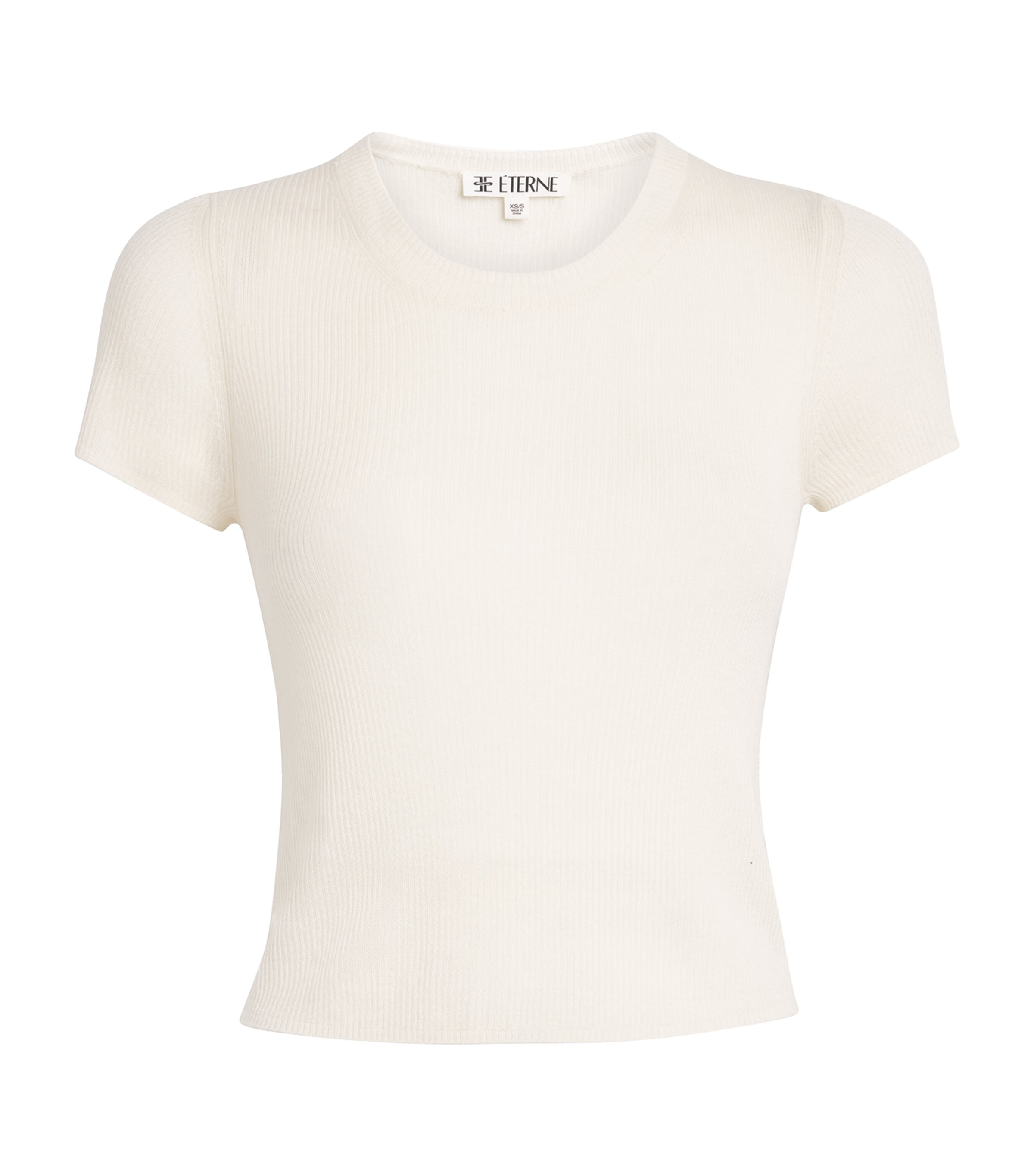 Éterne Cashmere Rib Stitch Baby T-shirt In White
