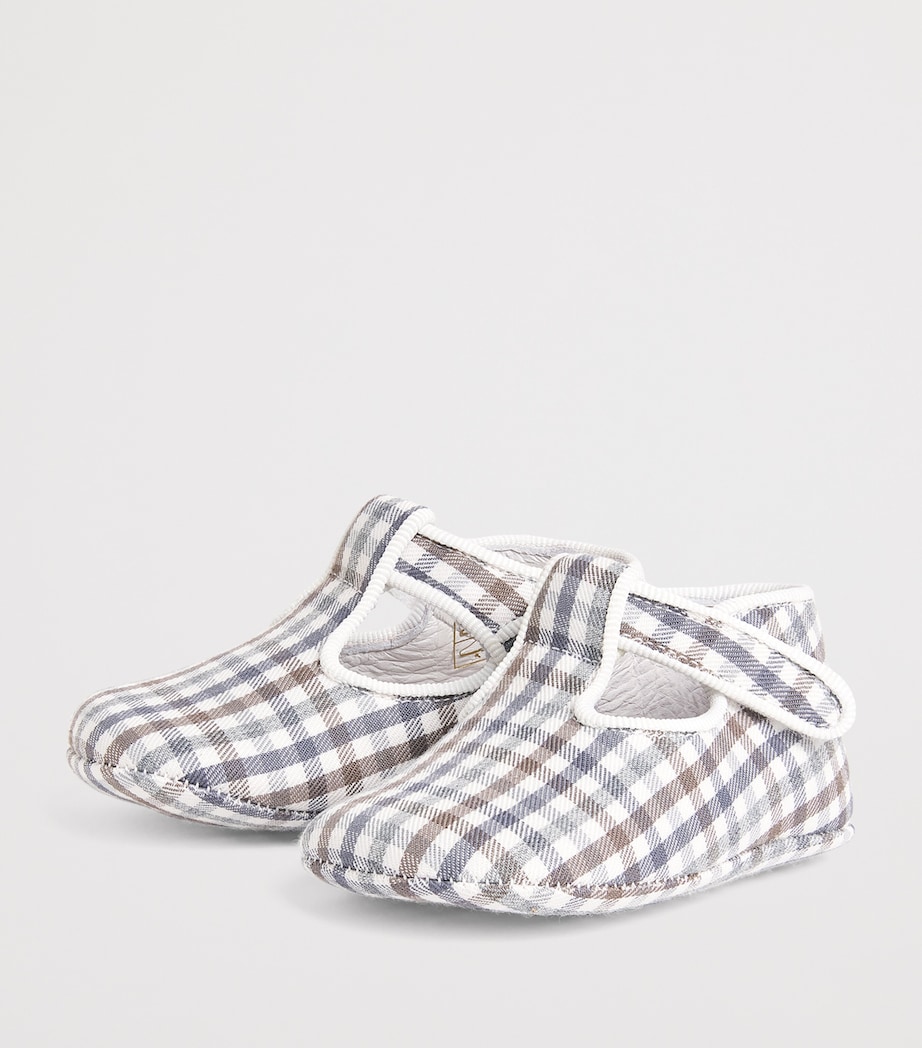 Check T-Bar Pram Shoes BROWN Image 2