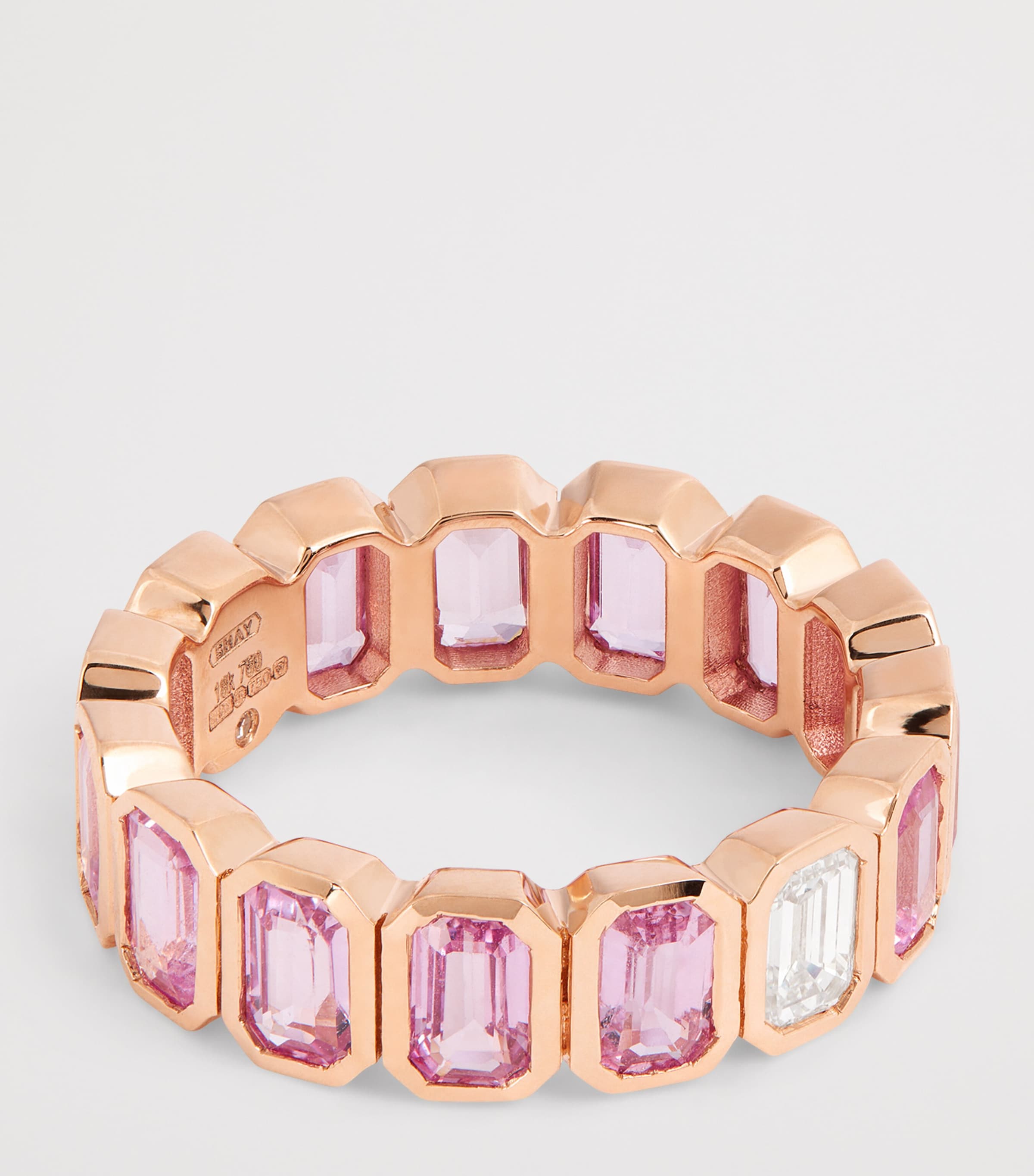 SHAY Rose Gold, Diamond and Sapphire Eternity Ring Rose Gold Image 4