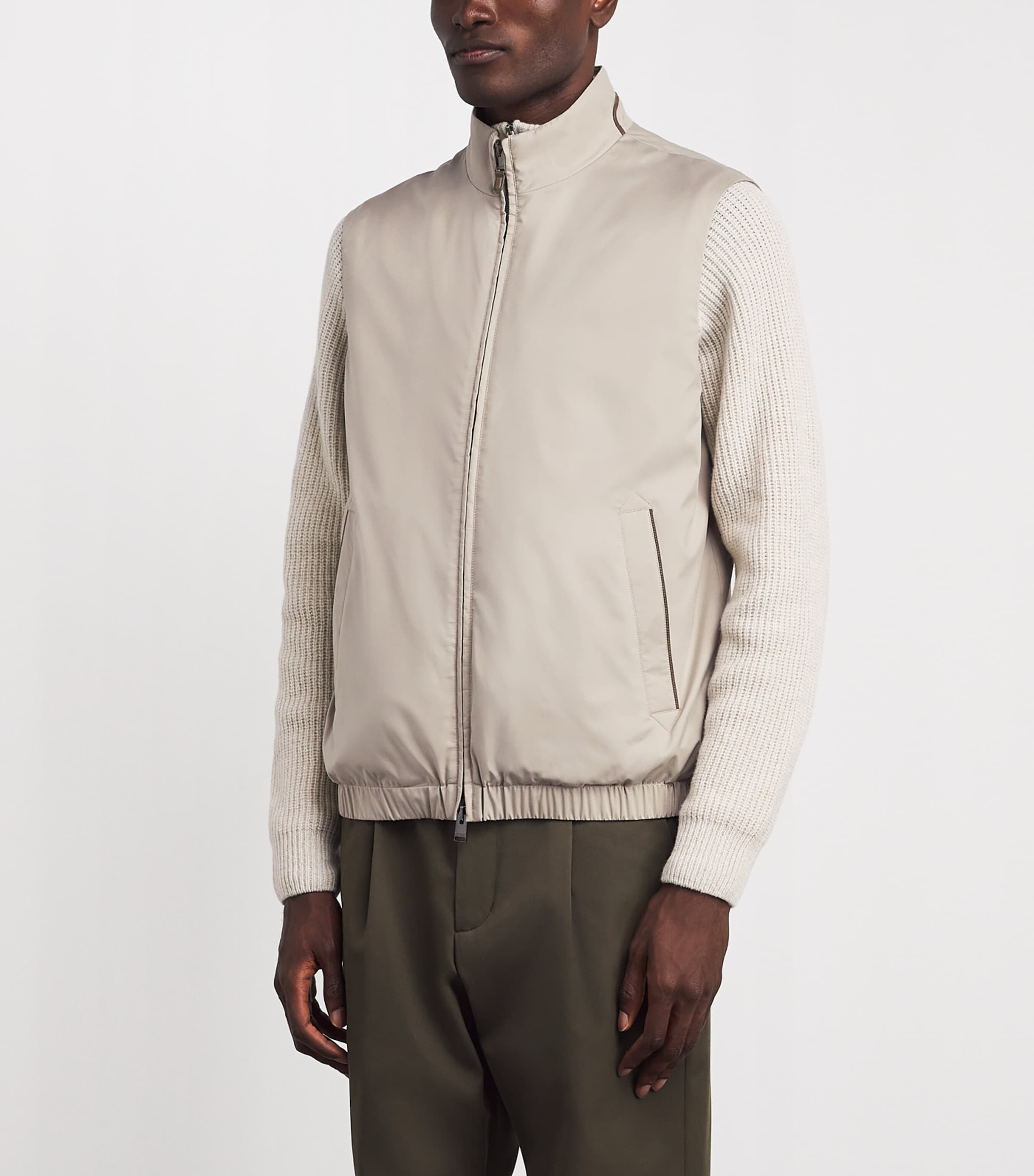 Canali Mens High-Neck Gilet Grey Image 4