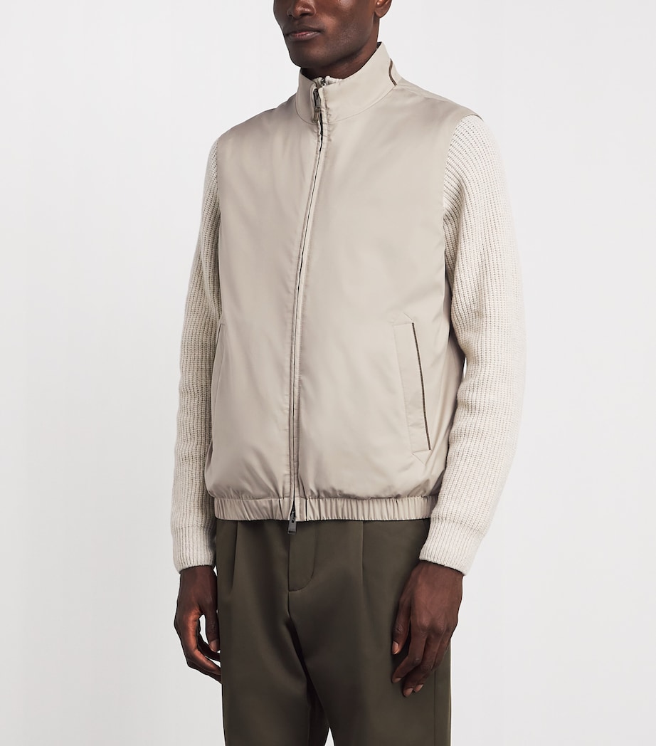 Canali Mens High-Neck Gilet Grey Image 4