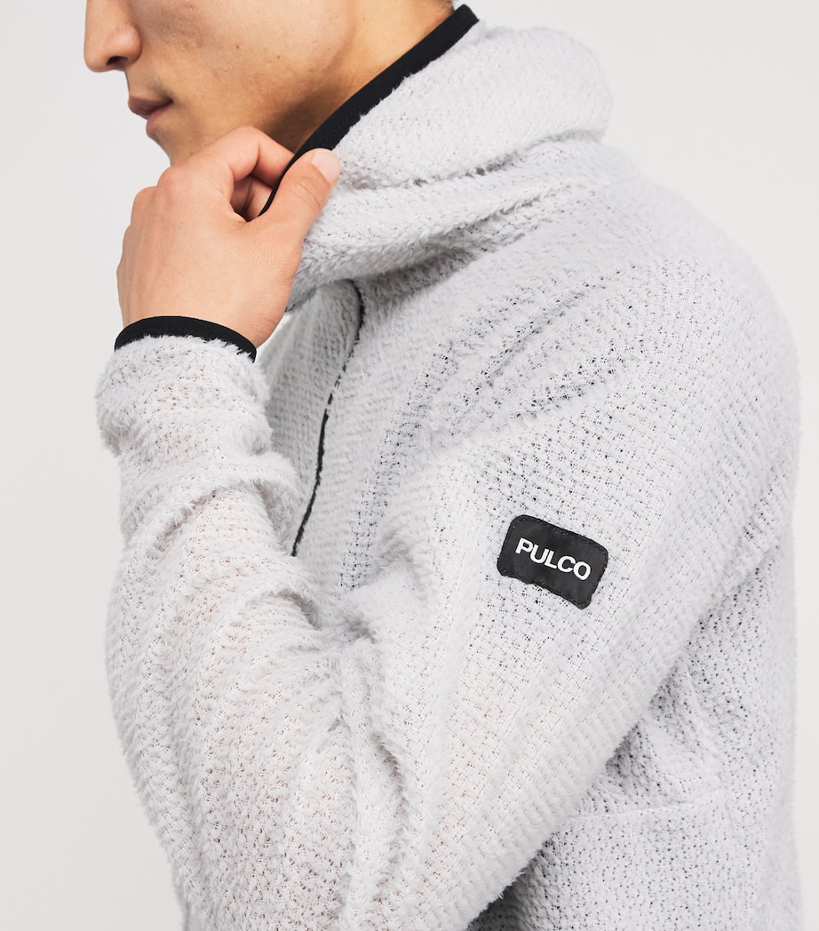 Fleece Quarter-Zip Stowaway Hoodie LIGHT GREY Image 6