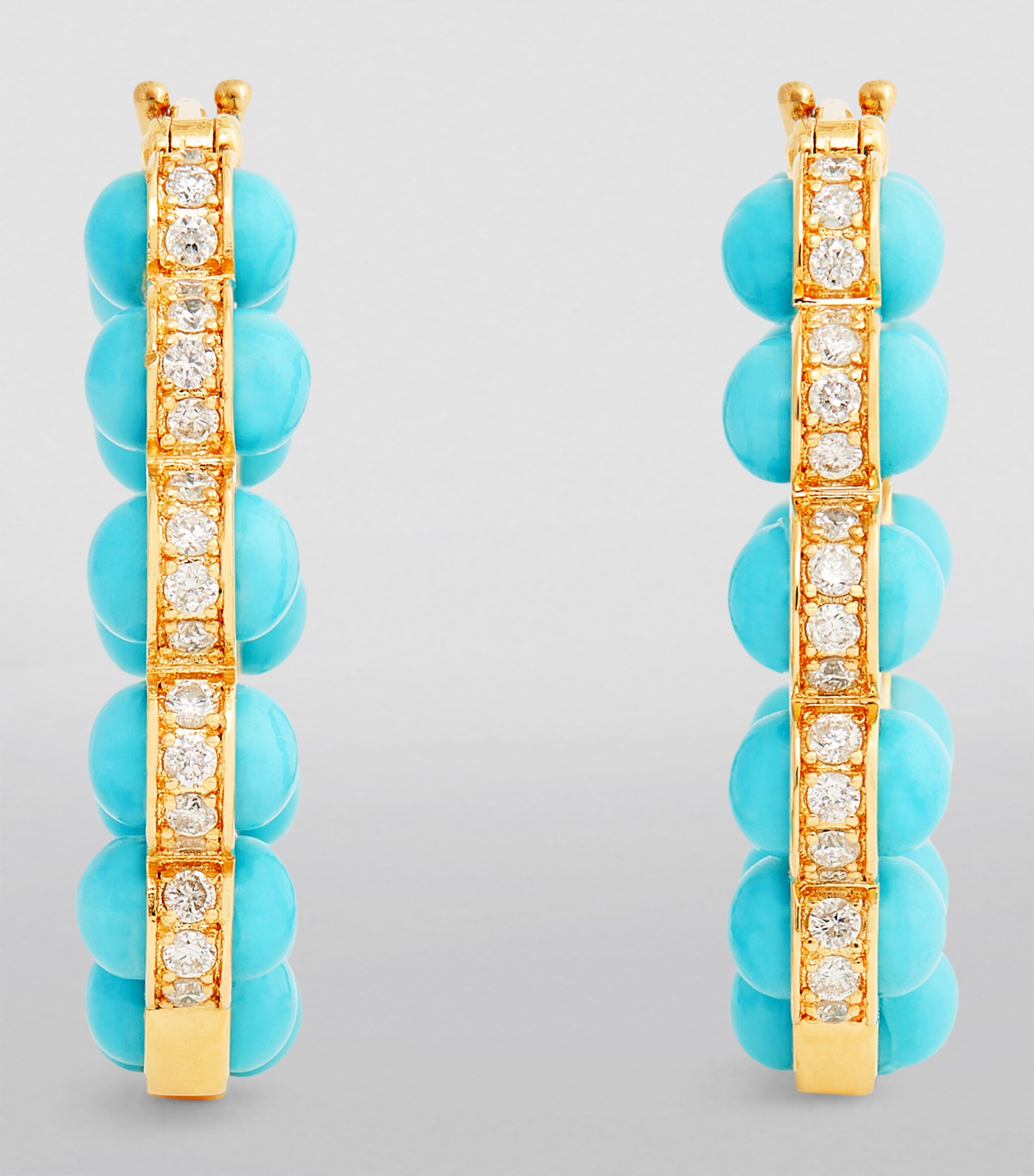L'ATELIER NAWBAR Yellow Gold, Diamond and Enamel The Cobalt Hoop Earrings Yellow Gold Image 2