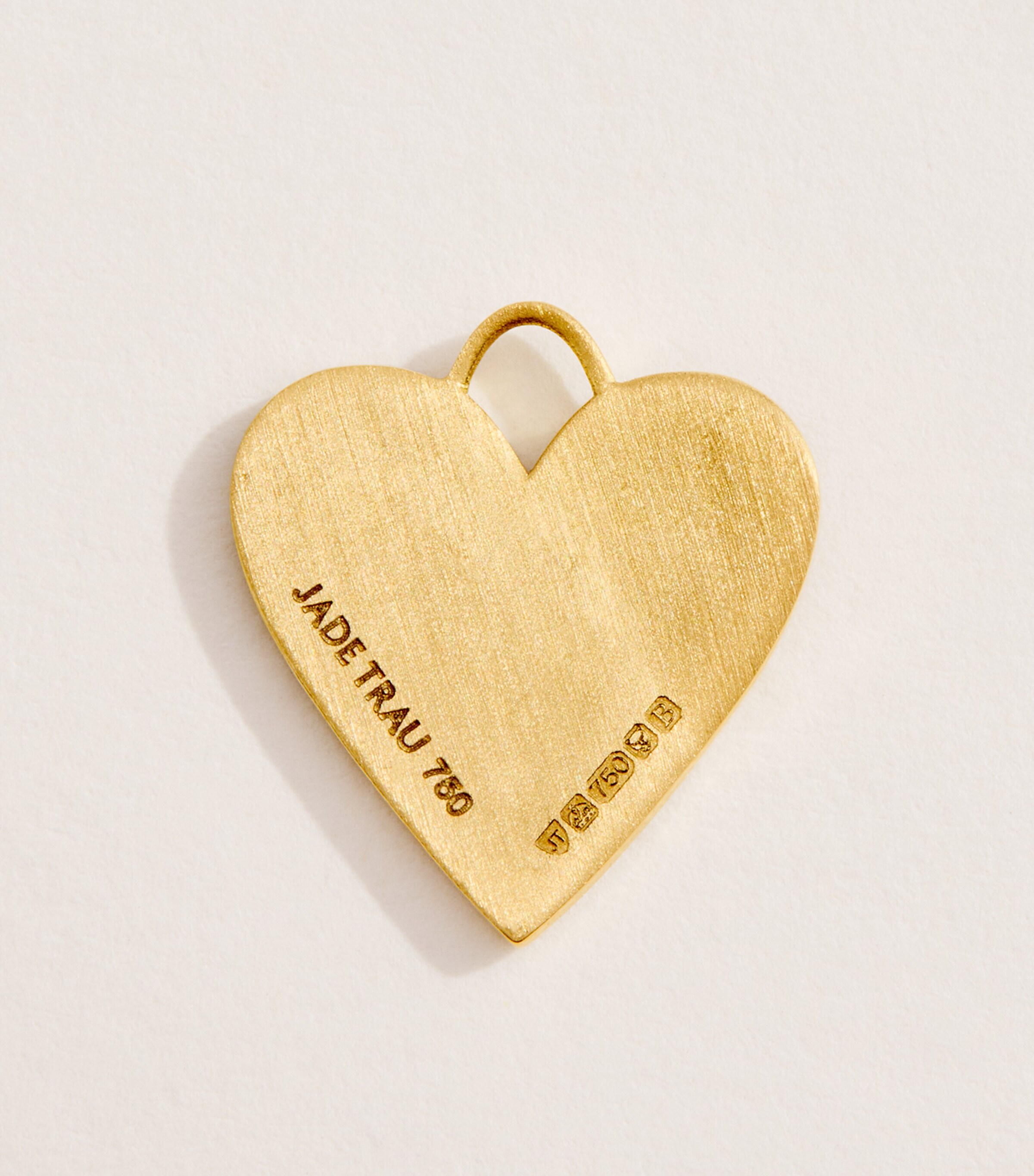 Jade Trau Mini Yellow Gold and Diamond Heart Charm Yellow Gold Image 3
