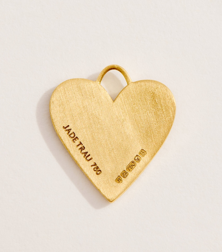 Jade Trau Mini Yellow Gold and Diamond Heart Charm Yellow Gold Image 3