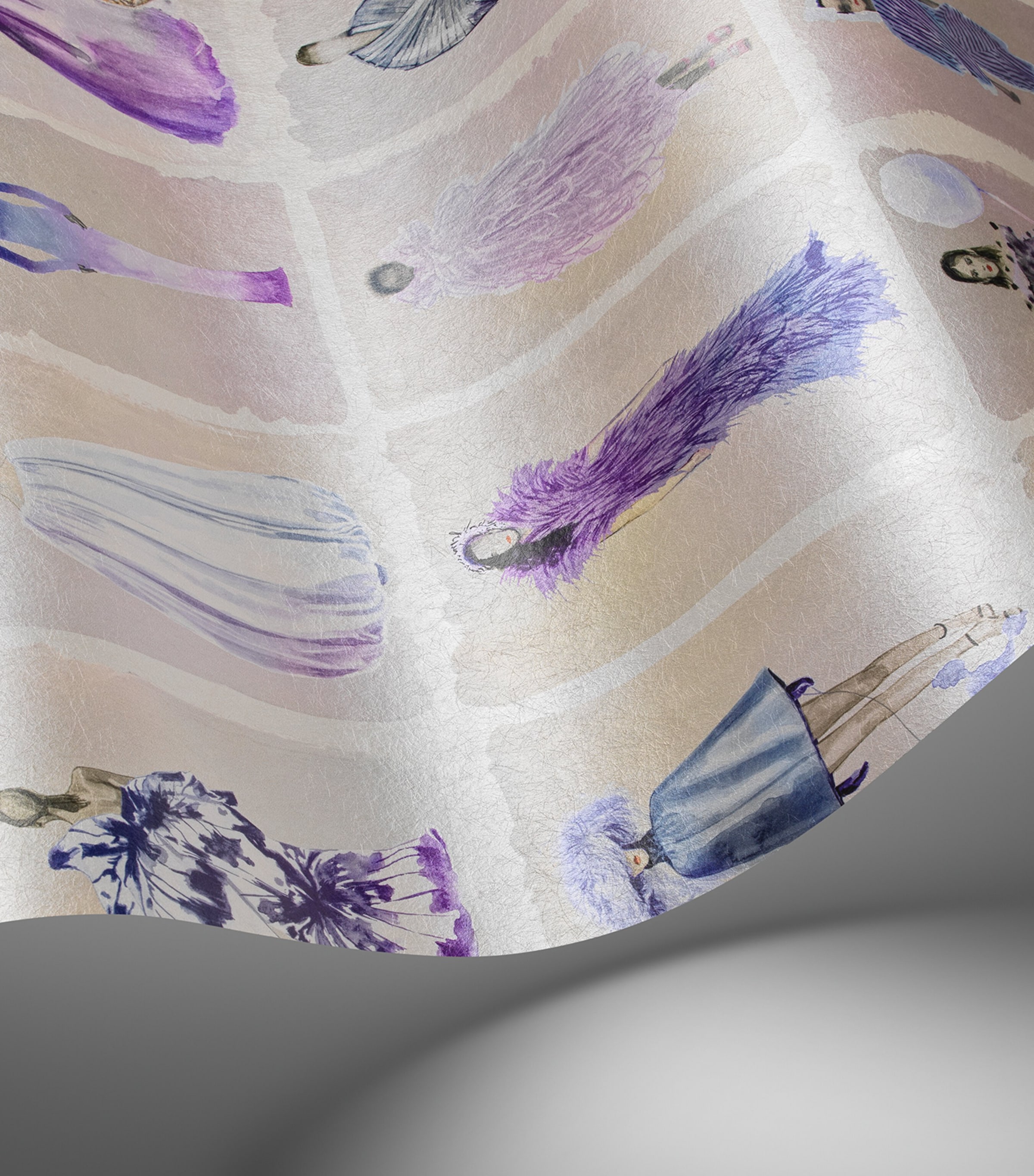 x Harrods Interior Design 175 Anniversary Edition Couture Carousel Wallpaper - Lavender Pearl LAVENDER PEARL Image 2