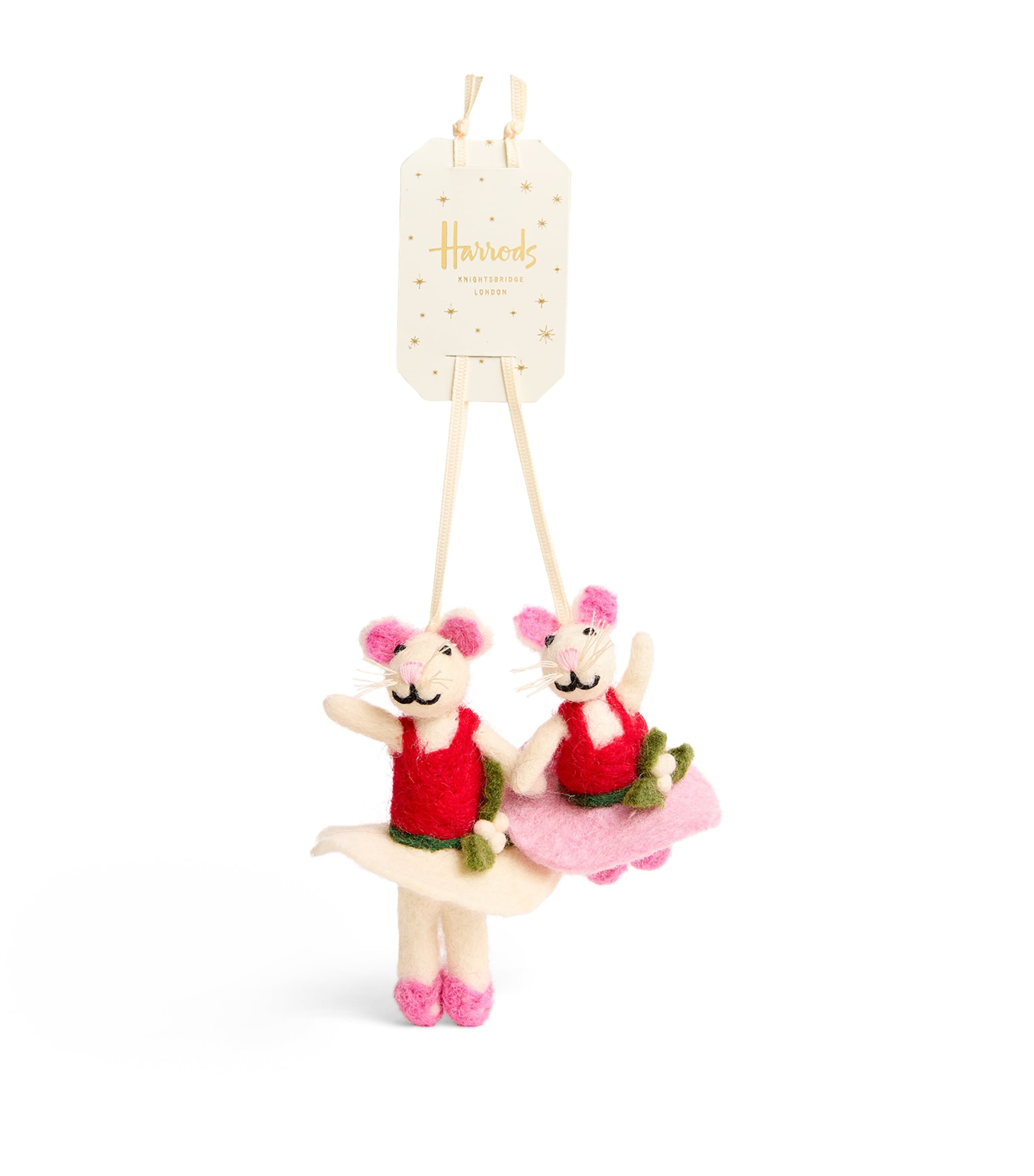 Harrods Felt Dancing Mice Tree Decorations (Set of 2) | Christmas | Designers | Harrods | Decorations | Baubles