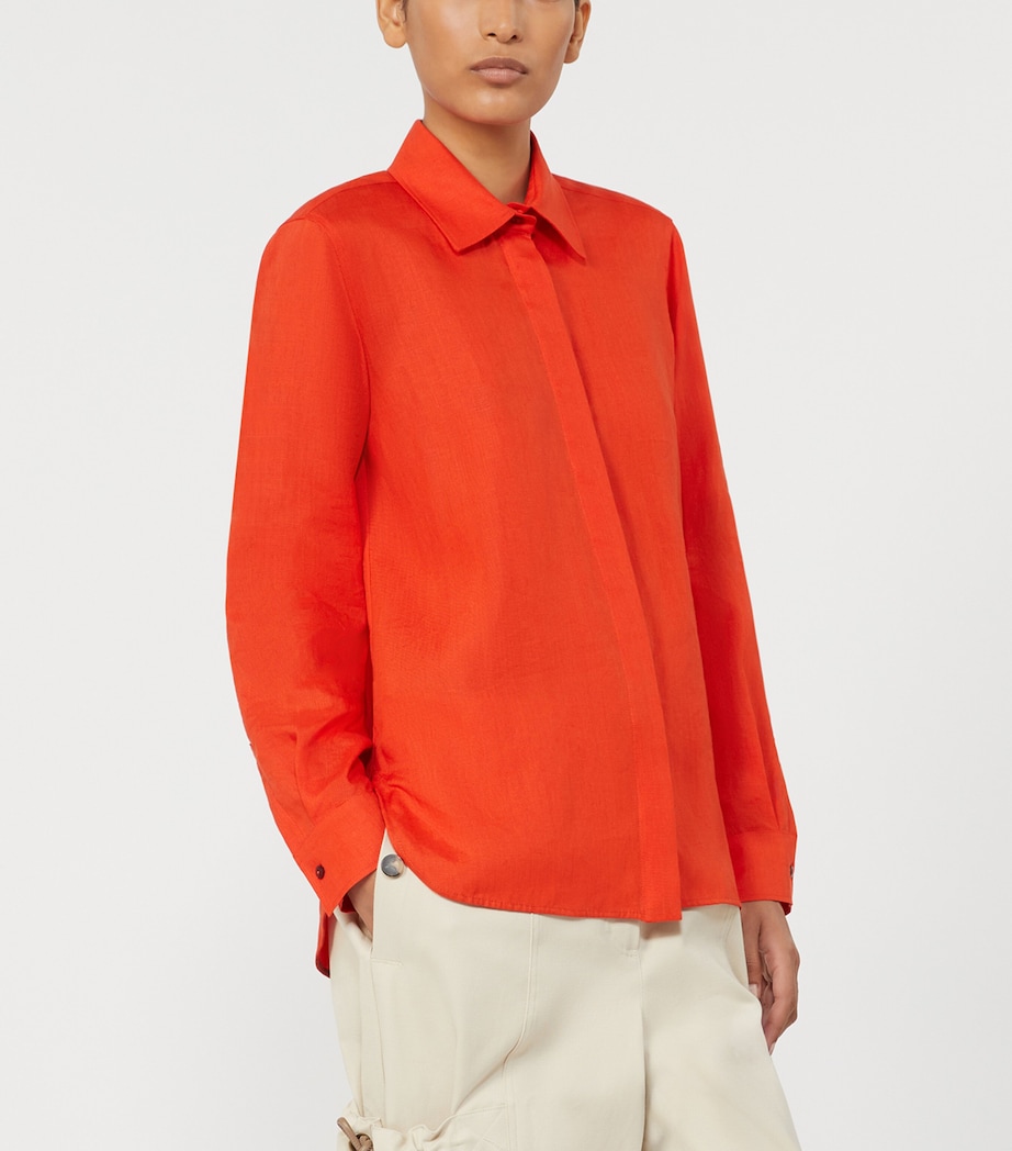 Max Mara Womens Linen Shirt Coral Image 3
