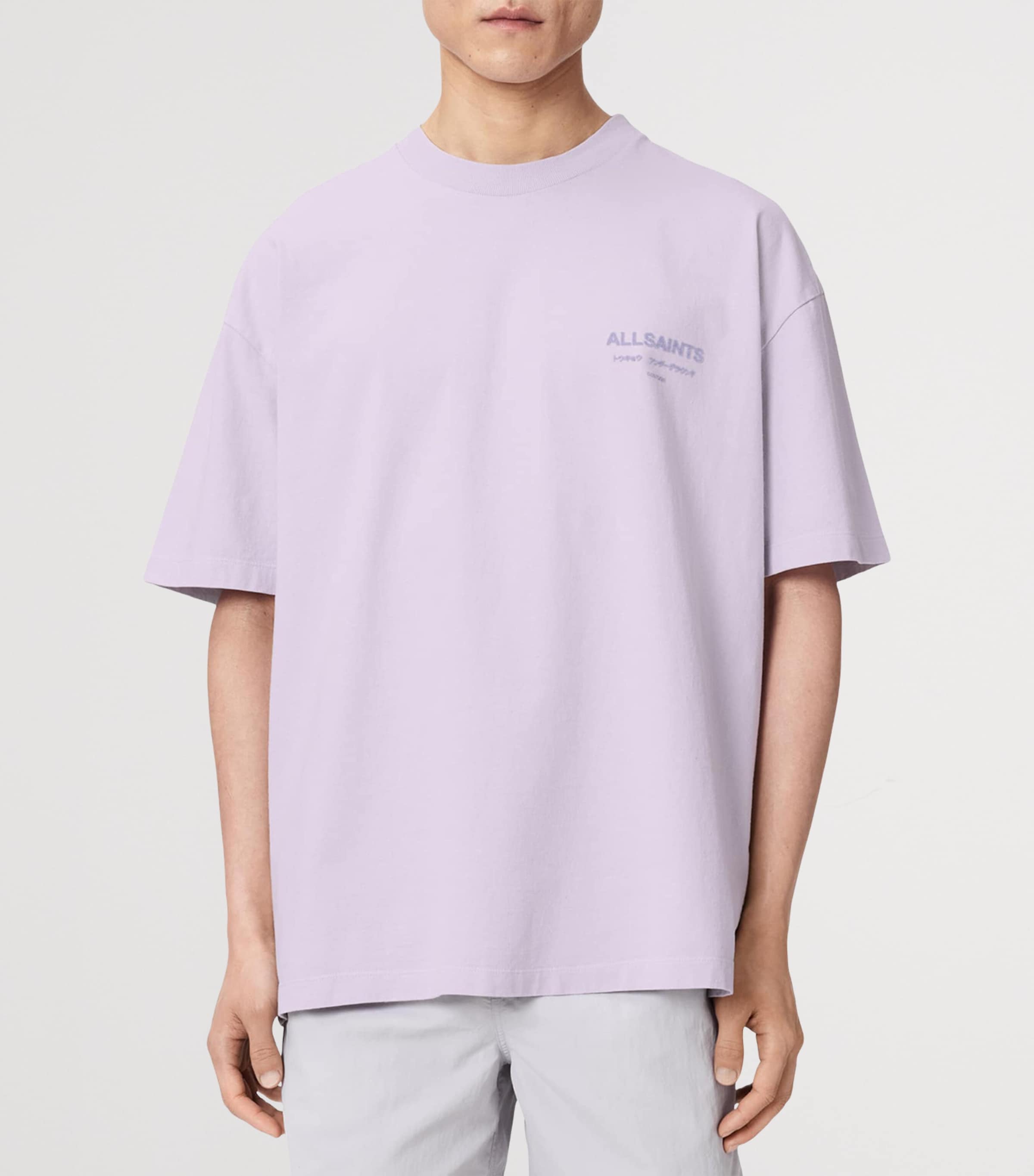 AllSaints Mens Organic Cotton Xander T-Shirt Parma Purple Image 3
