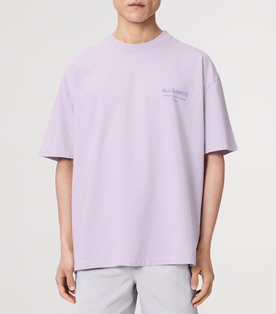 AllSaints Mens Organic Cotton Xander T-Shirt Parma Purple Image 3