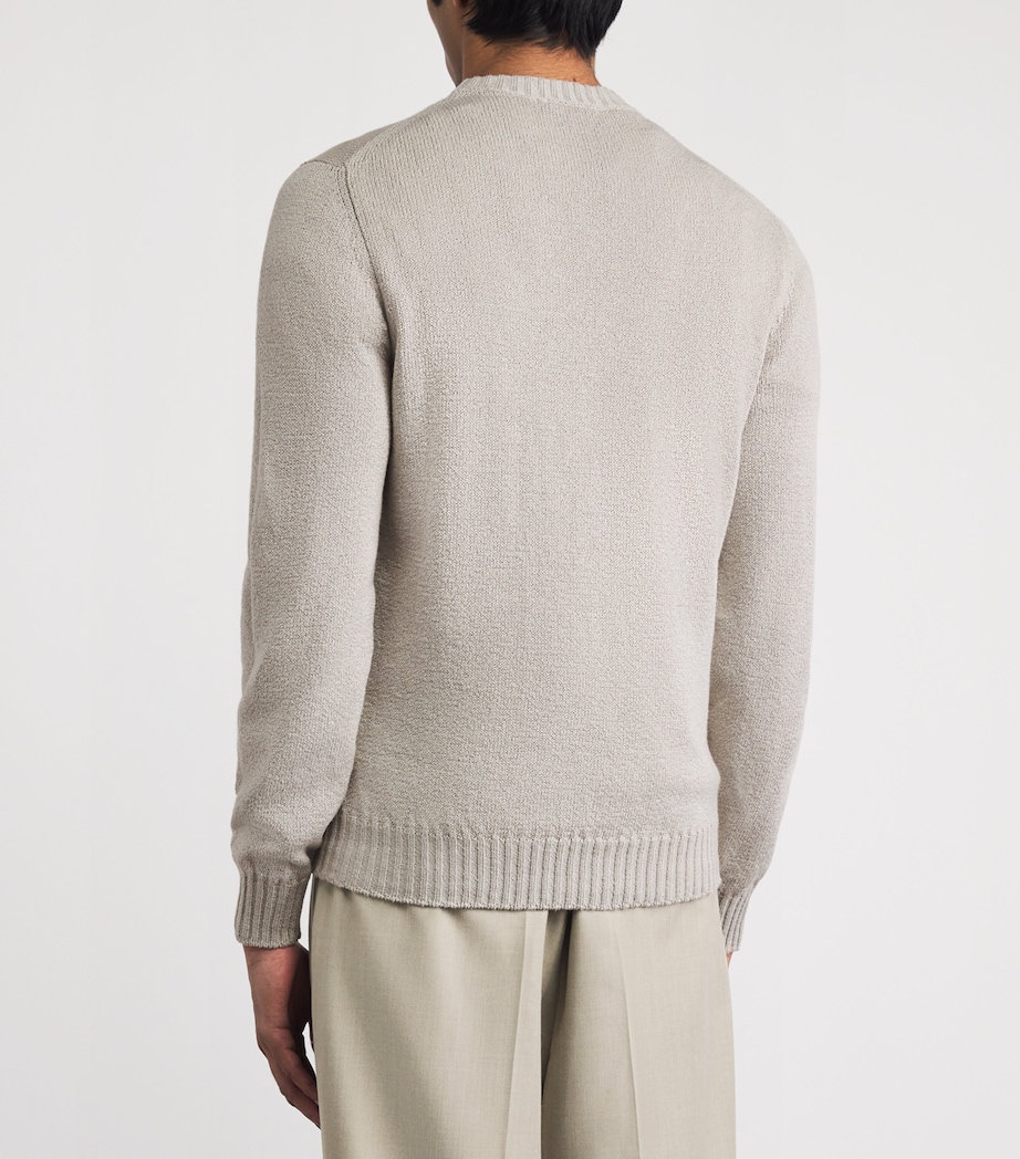 Fioroni Cashmere Mens Cotton Crew-Neck Sweater Avorio Image 5