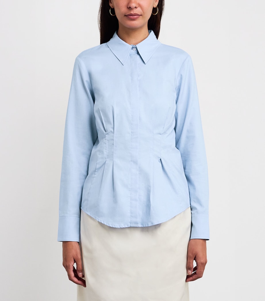 Cotton Pleated Shirt LIGHT BLUE Image 3