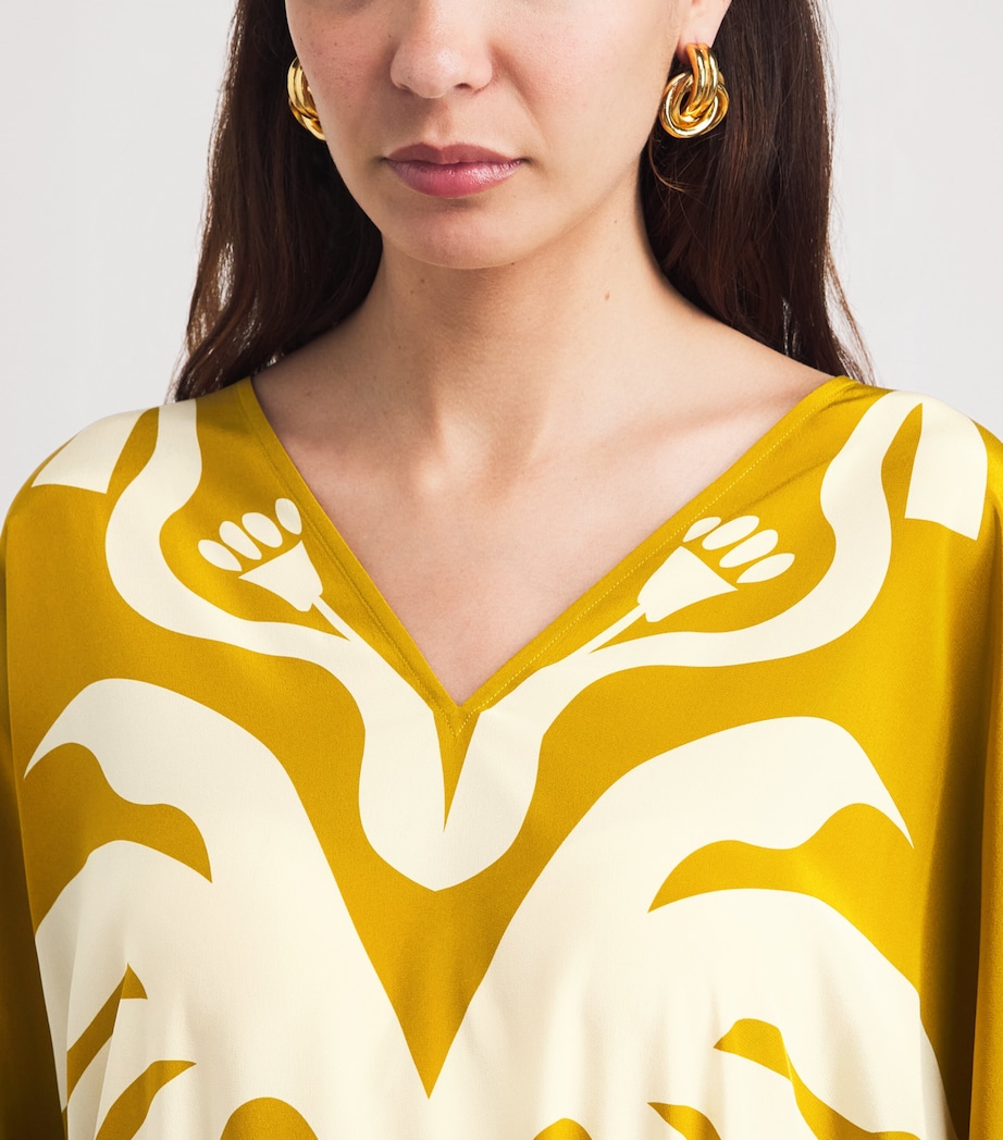 Eres Womens Silk Printed Holi Kaftan Or/panama Image 3