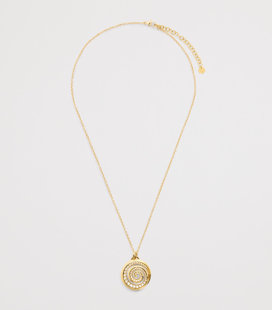 Yellow Gold and Diamond Spiral Necklace YELLOW GOLD Image 3