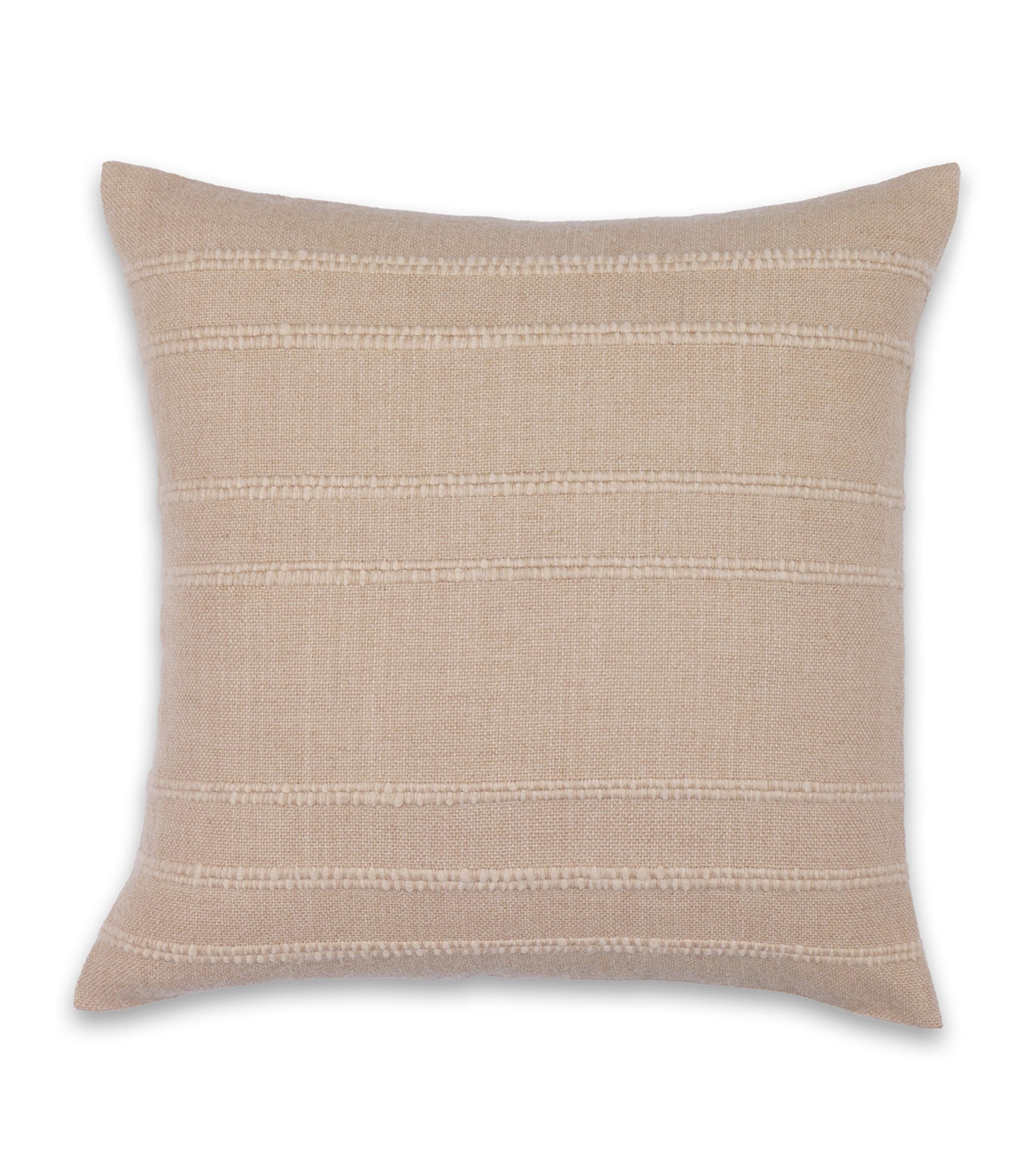 Hamam Wool Alpaca Ribbed Cushion Case In Brown